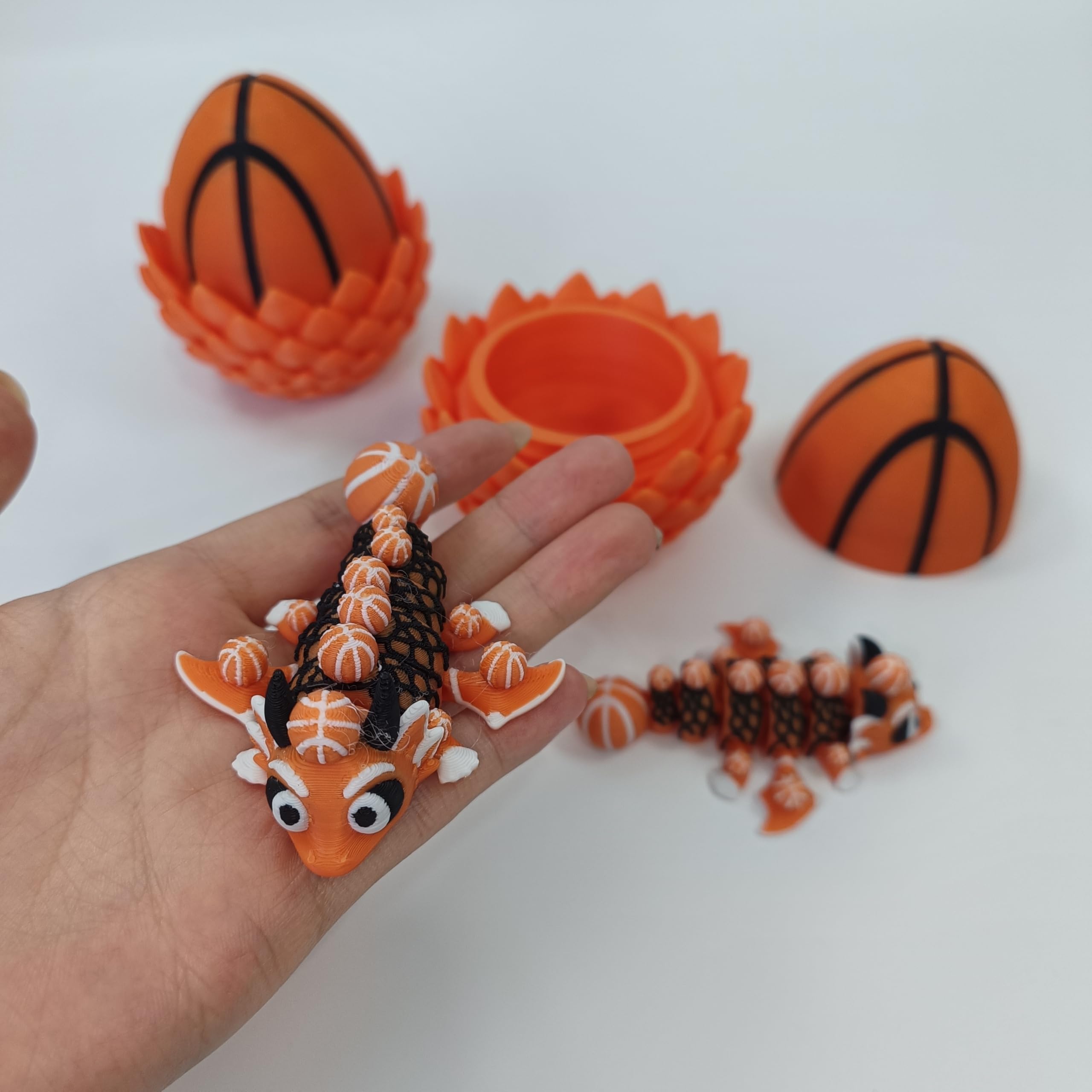 Enchanted 3D Egg with Miniature Inside - Handcrafted Printed Collectible | Fantasy Decor & Gift (Ice Cream Dragon & Egg (Box))