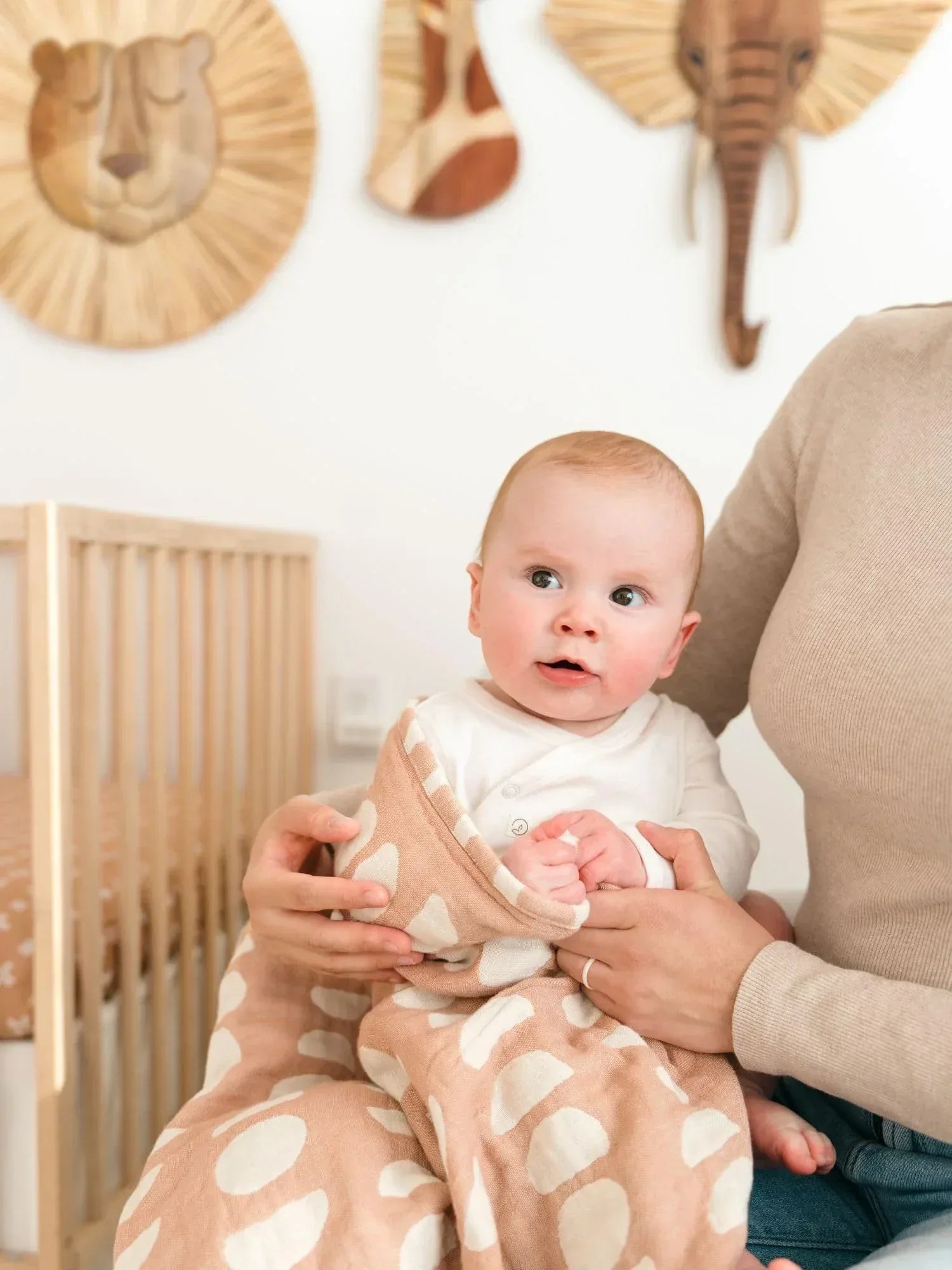 Crane Baby Wooden Safari Wall Decor, Wood Animal Nursery Wall Art, Boho Gender-Neutral Safari Room Decor Elephant 21L X 21W Brown - Handmade Lifestyle Shop