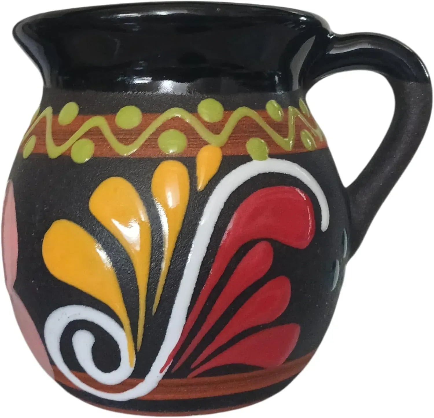 Hand-Painted Mexican clay Mugs, Floral Ceramic Coffee cups, Artisan Handmade Talavera Jarritos Mexican Mugs Tazas de Mexico (Mixed, Single (1)) - Handmade Lifestyle Shop