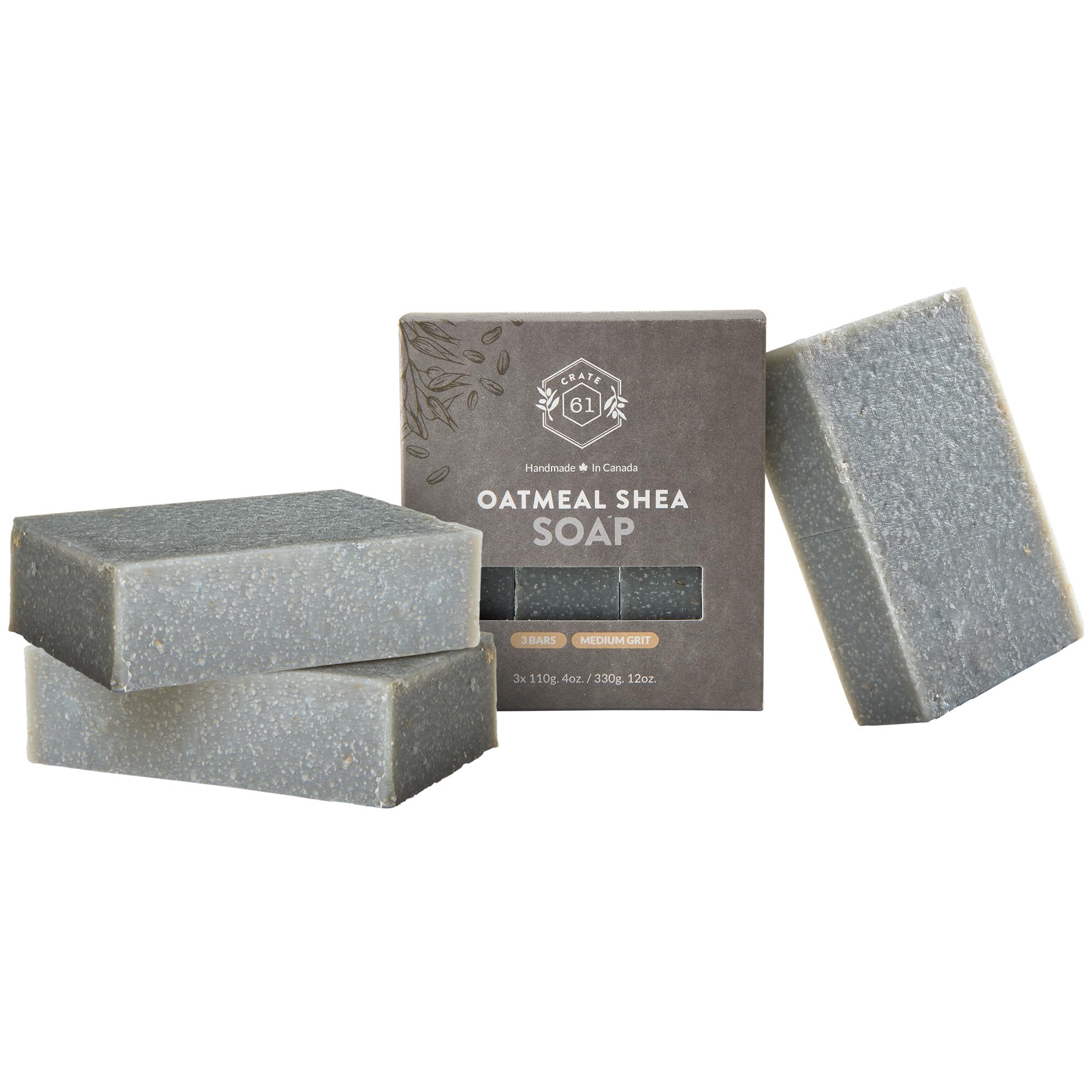 Crate 61 Organics, Handmade in Canada, Plant Based Natural Bar Soap Cold Pressed For Face & Body, w/Premium Essential Oils, For Men & Women 3 Pack (Ginger Cardamom)