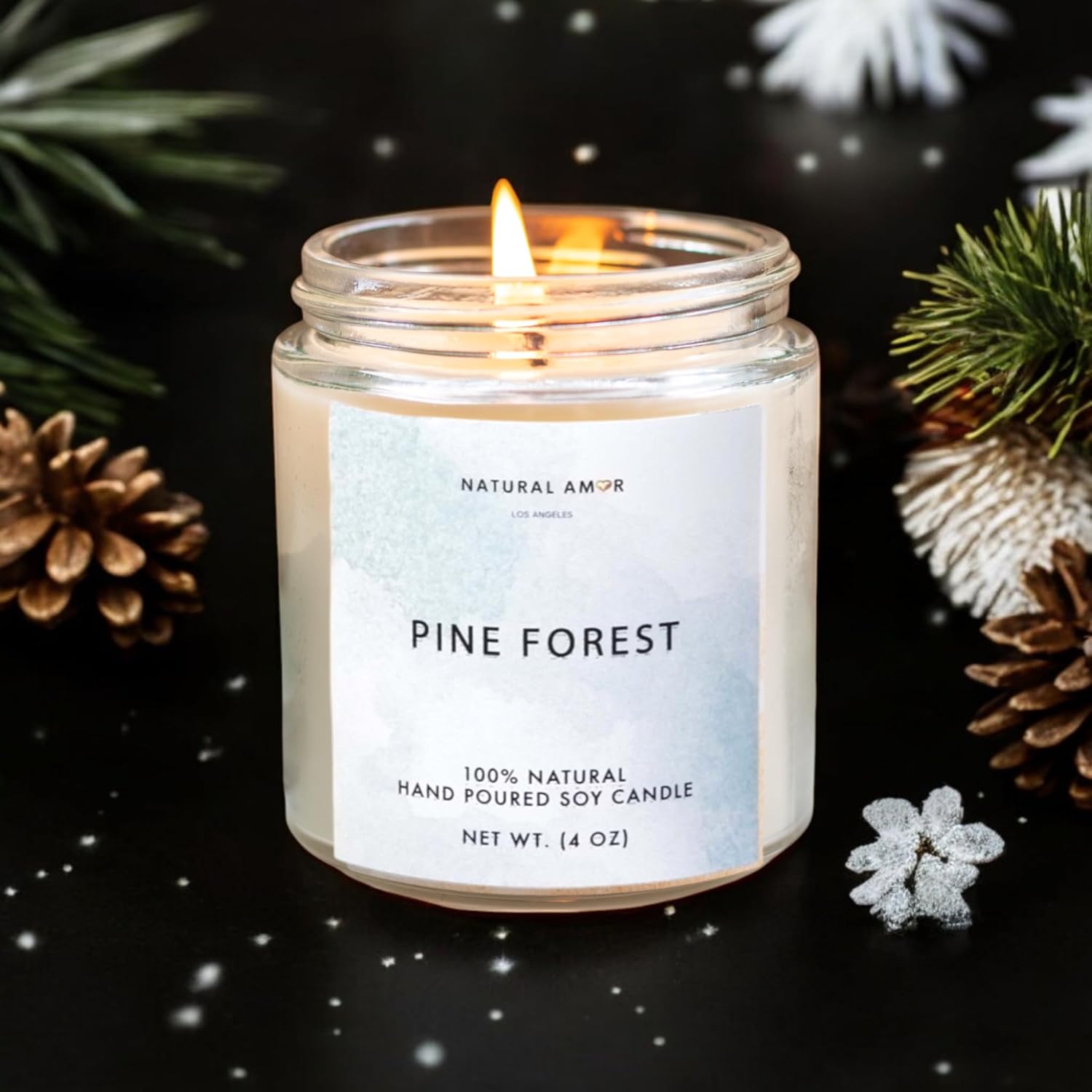 Natural Amor Handmade Spa Gift Set 6 pcs– Includes Citrus Bath Bomb, Lavender Hand Cream, Soap, Bath Salt, Candle – Relaxing Self-Care Kit for Women