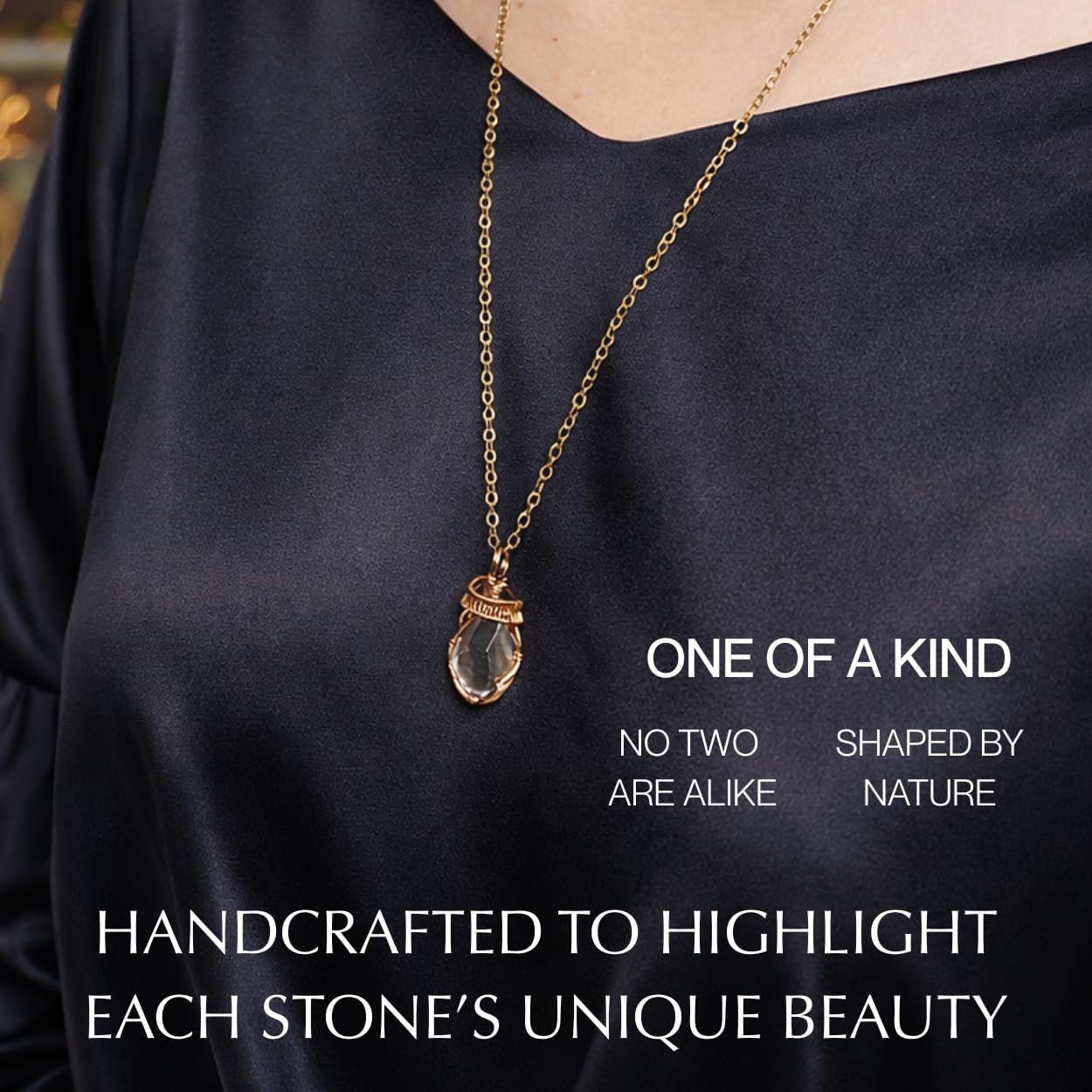 Designs by Nature Gems Necklace for Women - Designer Pendant Necklace - Antique Bronze Chain