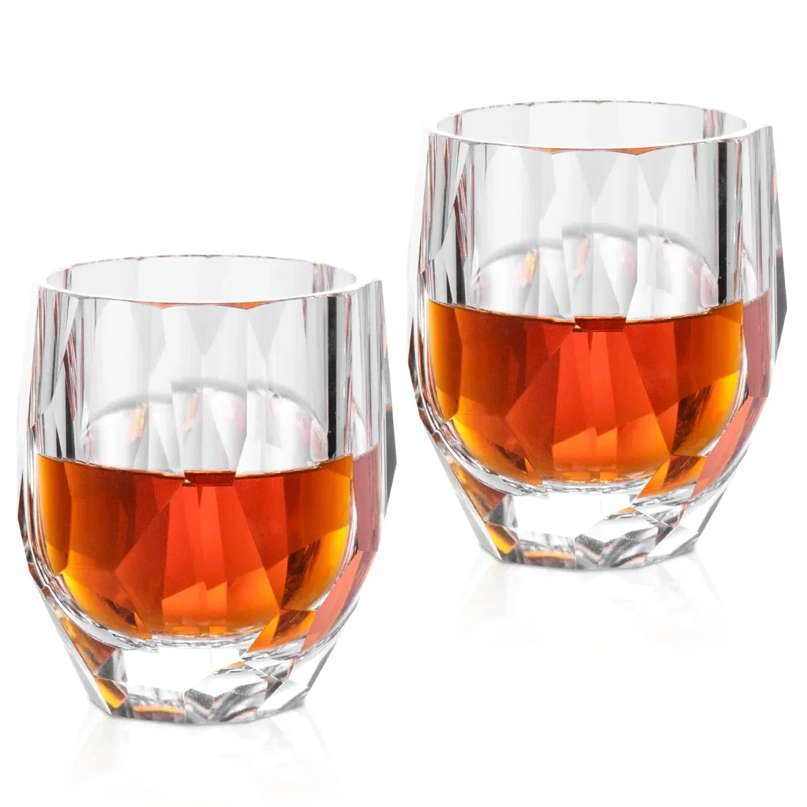 KAMMAK Crystal Whiskey Glasses Set of 2, Handcrafted 7.1oz Old Fashioned Glasses Stemless, Luxury Cocktail Glasses, Hand Blown Scotch Cup for Women, Men Gift for Rocks, Bourbon Barware, Bar - Handmade Lifestyle Shop