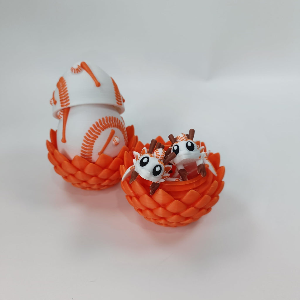 Enchanted 3D Egg with Miniature Inside - Handcrafted Printed Collectible | Fantasy Decor & Gift (Ice Cream Dragon & Egg (Box))