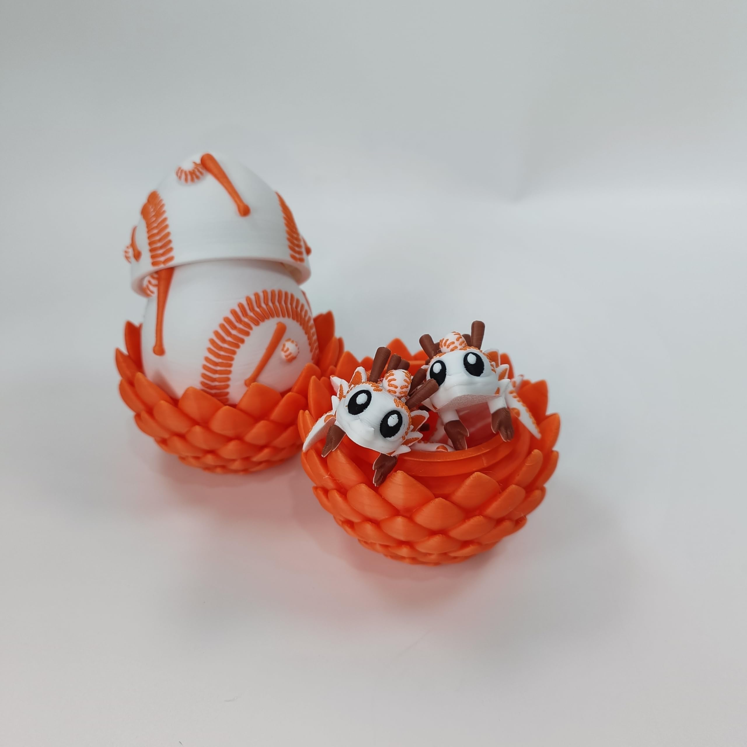 Enchanted 3D Egg with Miniature Inside - Handcrafted Printed Collectible | Fantasy Decor & Gift (Ice Cream Dragon & Egg (Box))