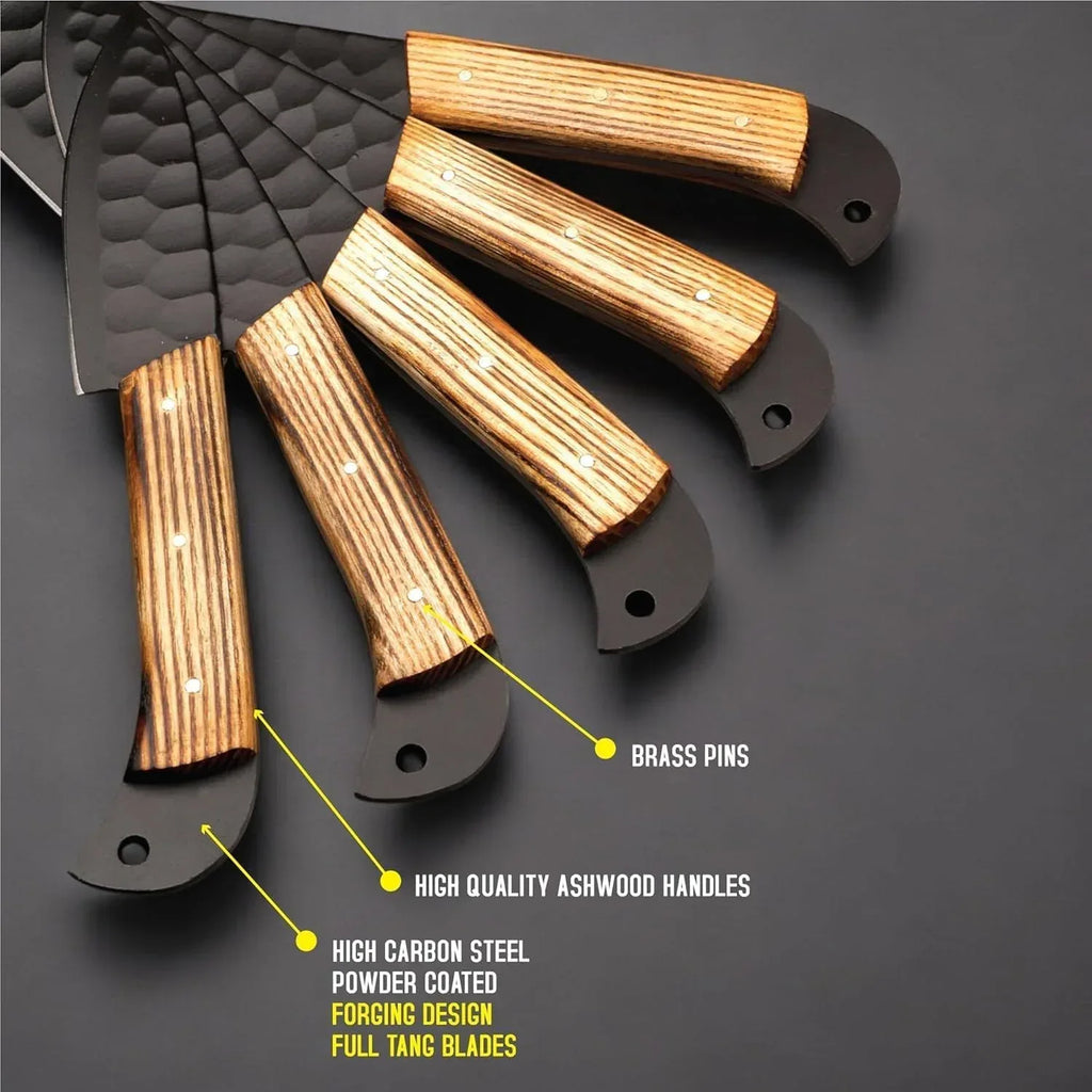 MDM Handmade kitchen appliances Viking Knife Set Viking Cutlery Set Viking knives Damascus Steel Kitchen Knife Set of 5pcs With sheath Chef knife set Chef Knives set, Kitchen Gadgets Mothers day gifts - Handmade Lifestyle Shop