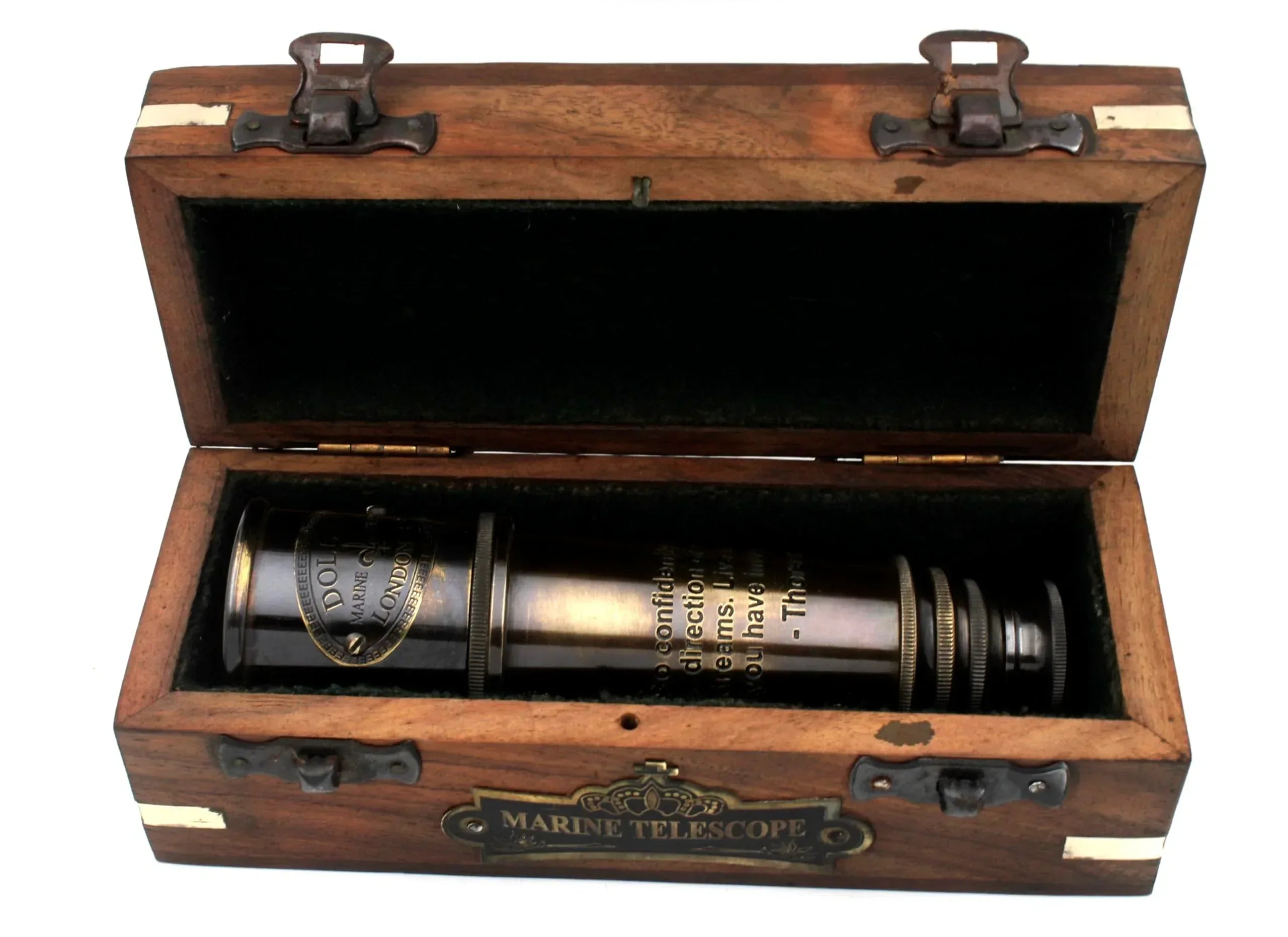 Handcrafted Brass Maritime Telescope with Wooden Box (Style 1) - Handmade Lifestyle Shop