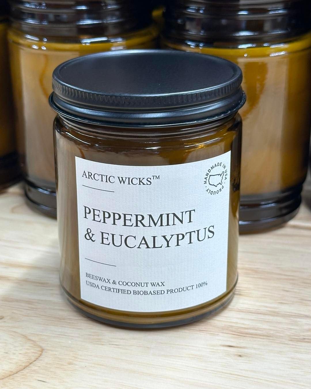 Vanilla Bourbon Candle | Arctic Wicks 9oz Coconut & Beeswax Candles | Scented Non-Toxic Candles for Fall, Winter, Holidays, Gifts For Him, Whiskey Bourbon, Vanilla Candle | USDA Certified Biobased