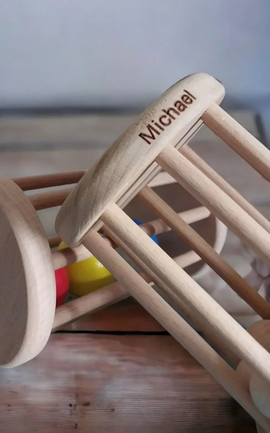 Montessori Wooden Baby Toy Set – Natural Beech Wood Sensory Toys for Infants (0–12 Months) | Rolling Drum, Wooden Rattles, Bell Shaker, Teether Rings | Non-Toxic, Handmade Development Toys - Handmade Lifestyle Shop