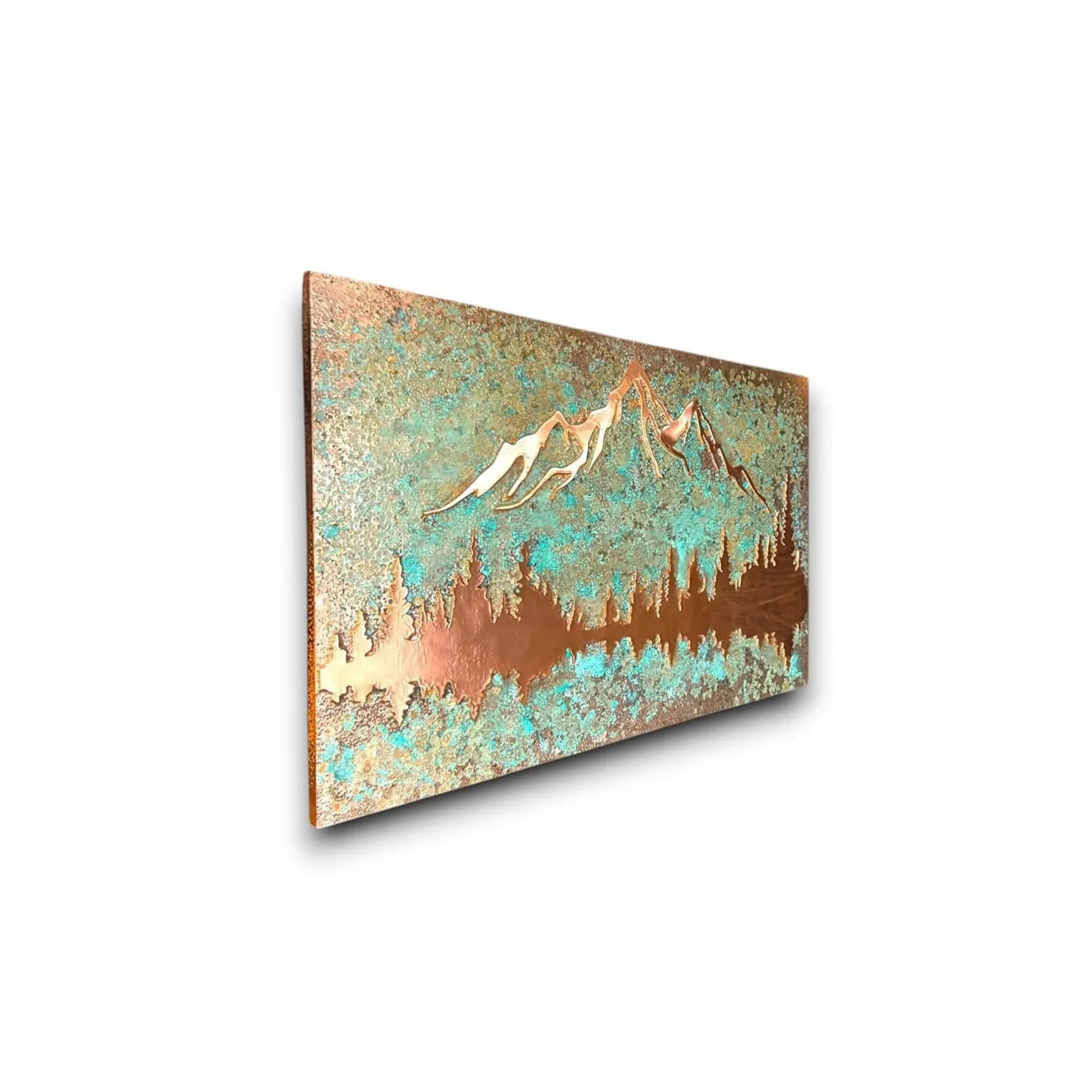 nooc art Handmade Copper Wall Art for Home, Living Room, Bedroom, Kitchen and Office Decor, Rustic Decorative Mural Art for Farmhouse Decor (Panorama of Copper, 13.7 x 19.7, Unframed) - Handmade Lifestyle Shop