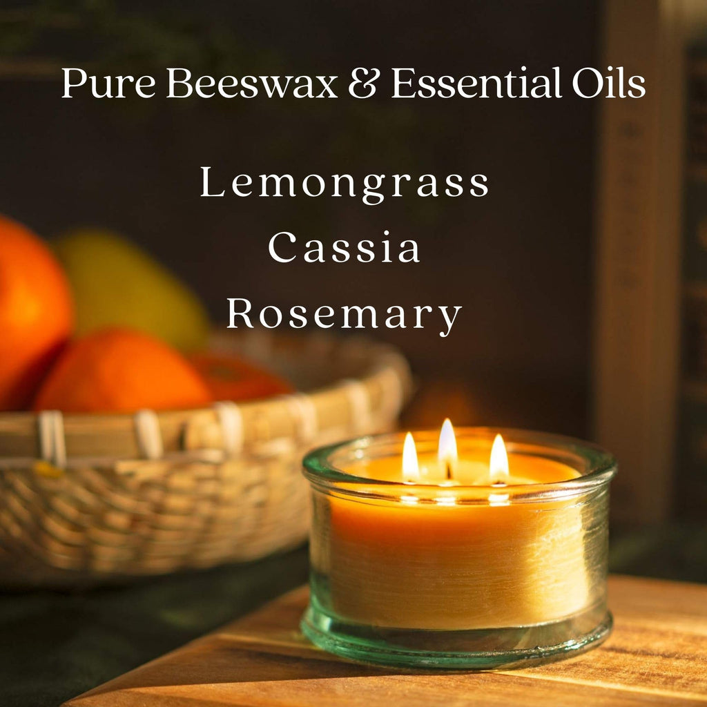 Bluecorn Beeswax 3-Wick Candle, 100% Pure Bees Wax, Yellow, Fragrance Free, Paraffin & Soy Free Candle Wax, Clean Burning, Long Lasting, Home Decor, Gifts for Women & Men, American Made, 10 Oz, 1 Ct