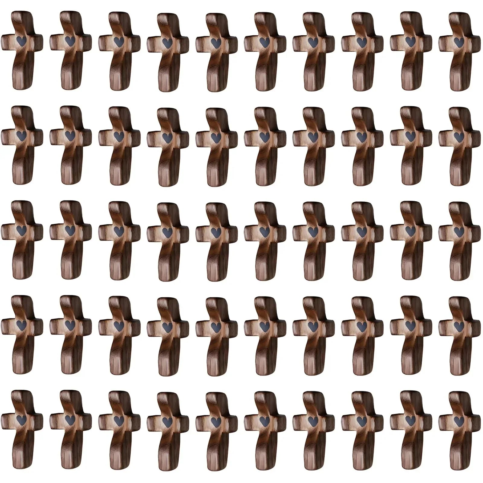 3-Pack Wooden Cross Fidget, Handmade Pocket Wood Crosses, Cross My Heart | Encouragement Gift, Relieve Anxiety for Yourself, Inspirational Easter Gift for Christian Faith, Prayer, Valentines Day Gifts - Handmade Lifestyle Shop