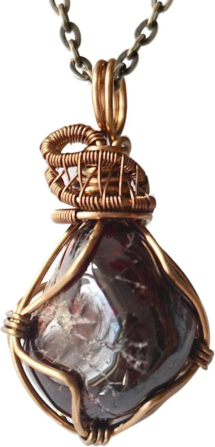 Designs by Nature Gems Necklace for Women - Designer Pendant Necklace - Antique Bronze Chain - Handmade Lifestyle Shop