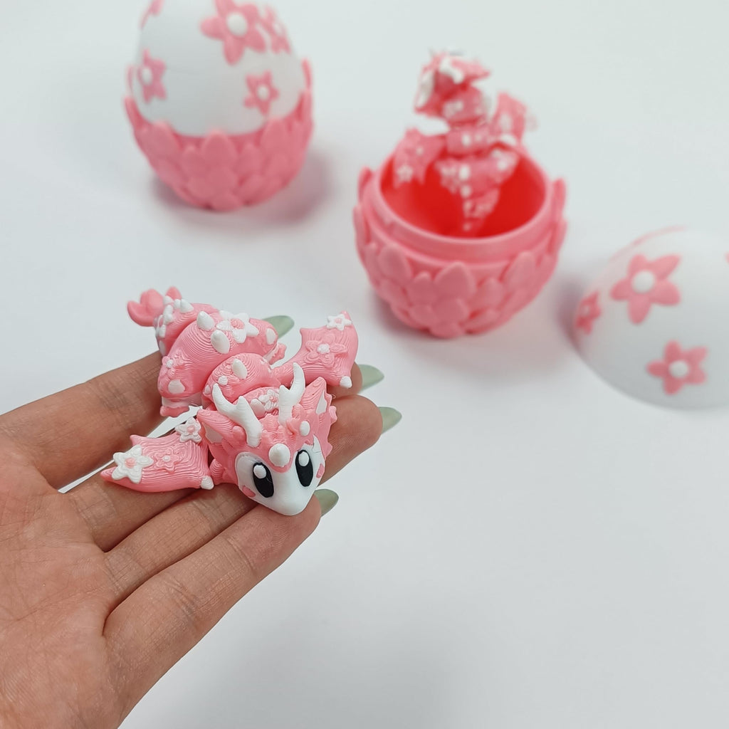 Enchanted 3D Egg with Miniature Inside - Handcrafted Printed Collectible | Fantasy Decor & Gift (Ice Cream Dragon & Egg (Box))