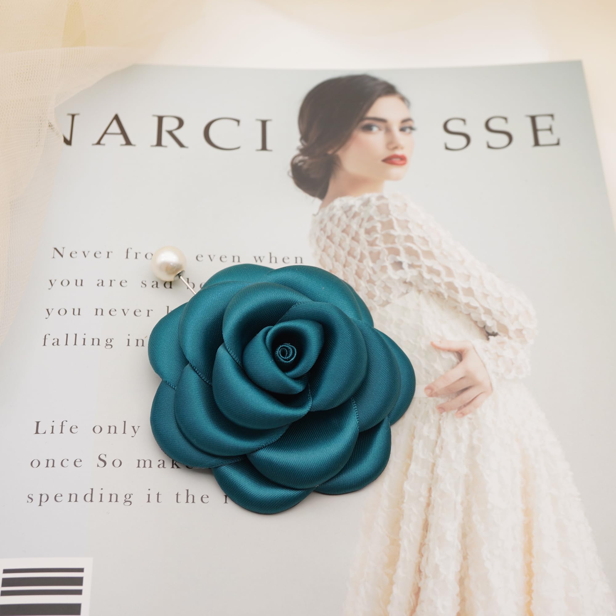 Silk Rose Flower Pin Brooch By NhanDo Handmade – COLOURFUL Floral Brooch Pin, Handmade Gift Ideas, Gift for her, Gift For Mom, Bridesmaid gift, valentines day gifts