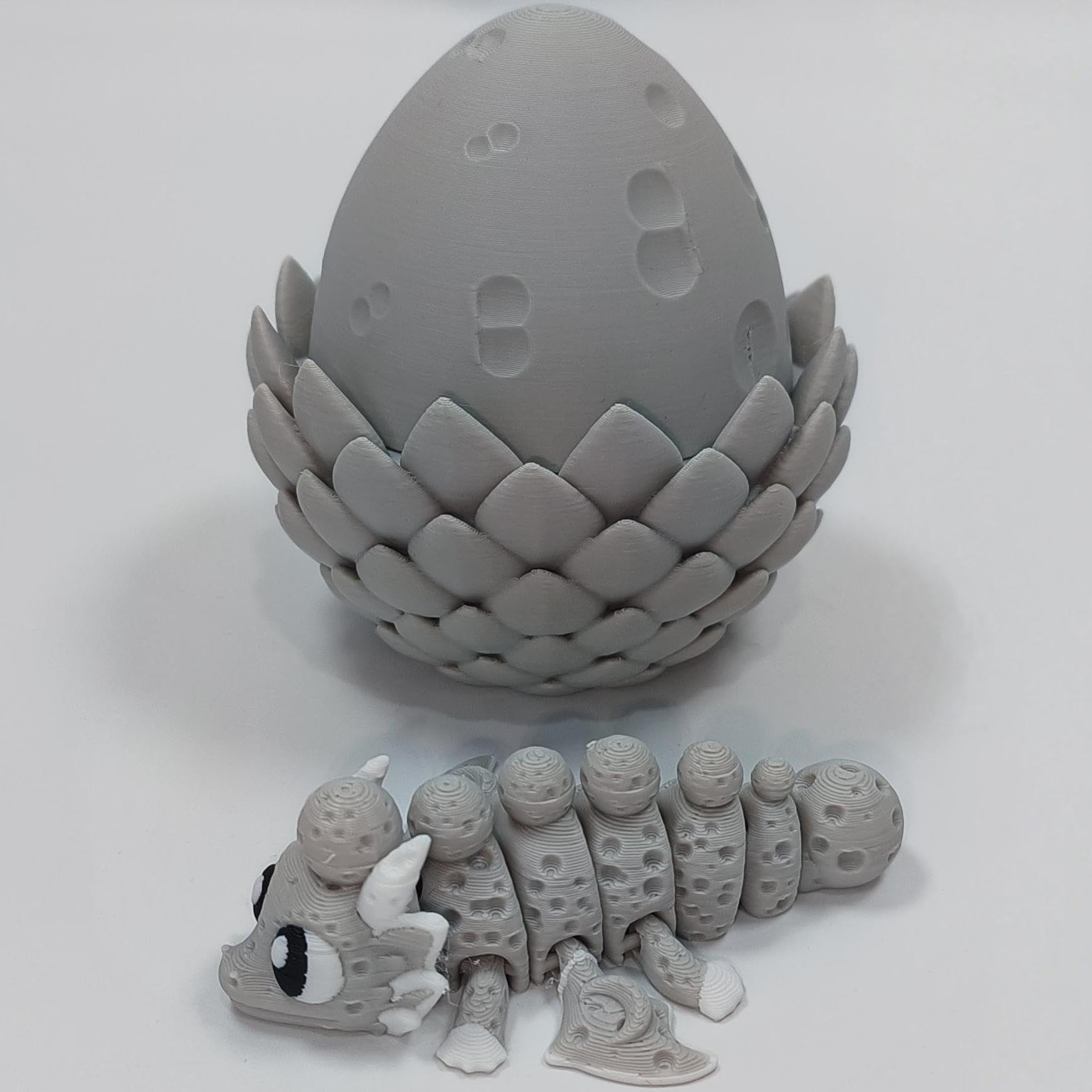 Enchanted 3D Egg with Miniature Inside - Handcrafted Printed Collectible | Fantasy Decor & Gift (Ice Cream Dragon & Egg (Box))