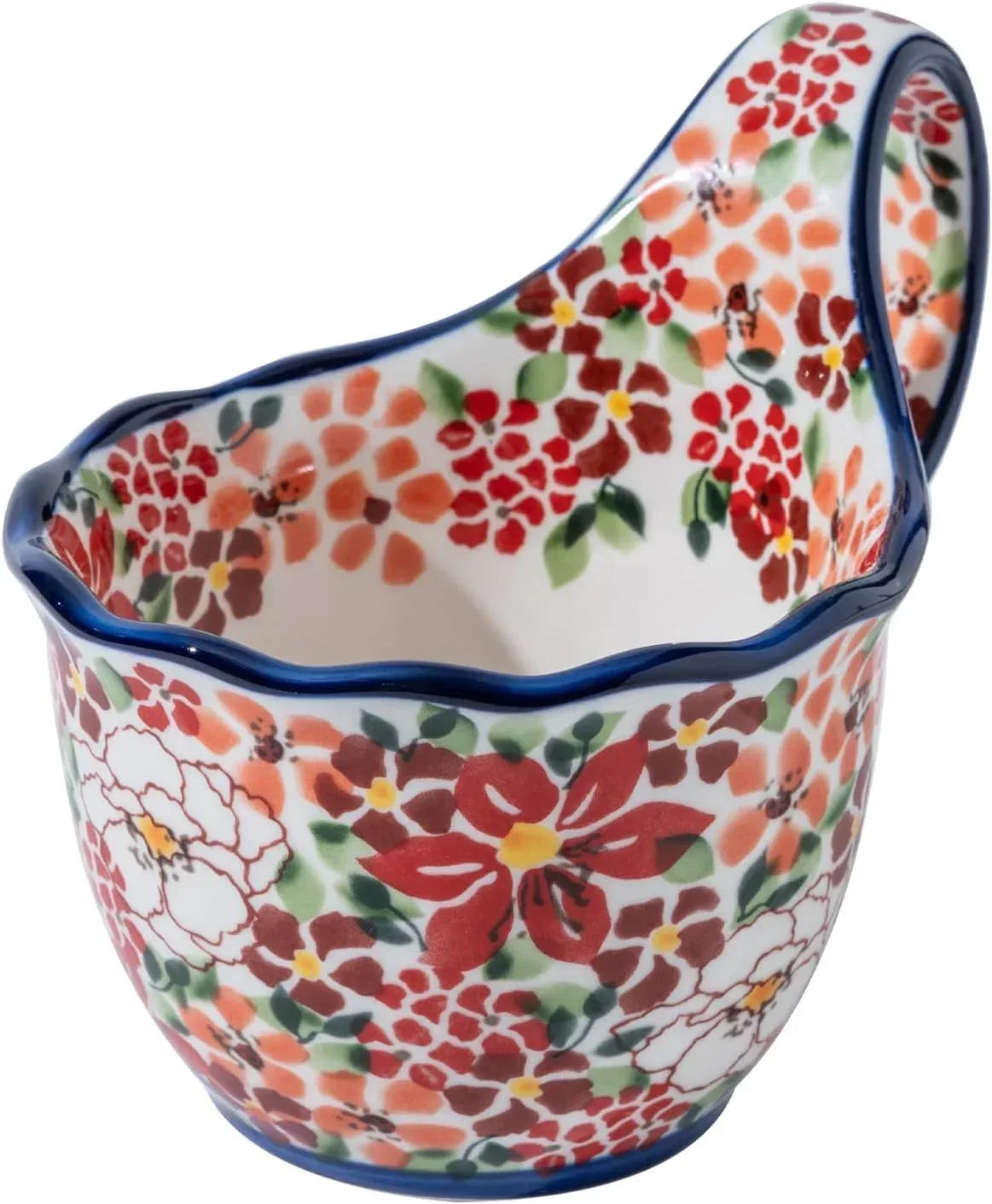 ALMA Handpainted Soup Bowl with Handle, 18.6oz Ceramic Cereal Bowl, Microwave &Dishwasher Safe,Loop Handle Bowl Great for Soup, Chili, Stew, Ice cream - Handmade Lifestyle Shop