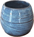 Hand Thrown Pottery Stemless Wine Glass in Slate Blue Handmade in North Carolina