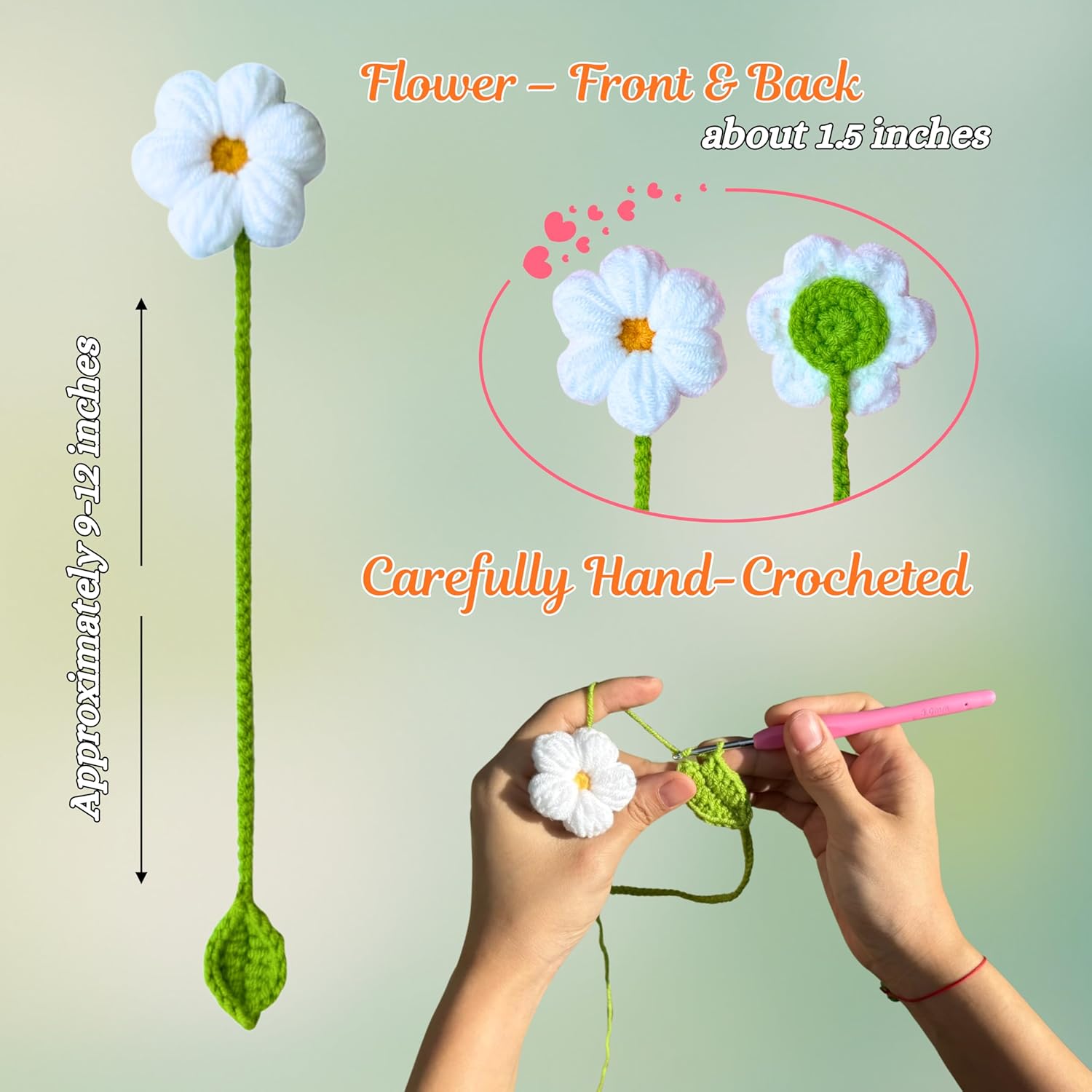 Bookmarks for Women – 6 Pack Handmade Flower Crochet Bookmarks – Book Marks for Reading, Cute Idea for Book Lovers Gifts