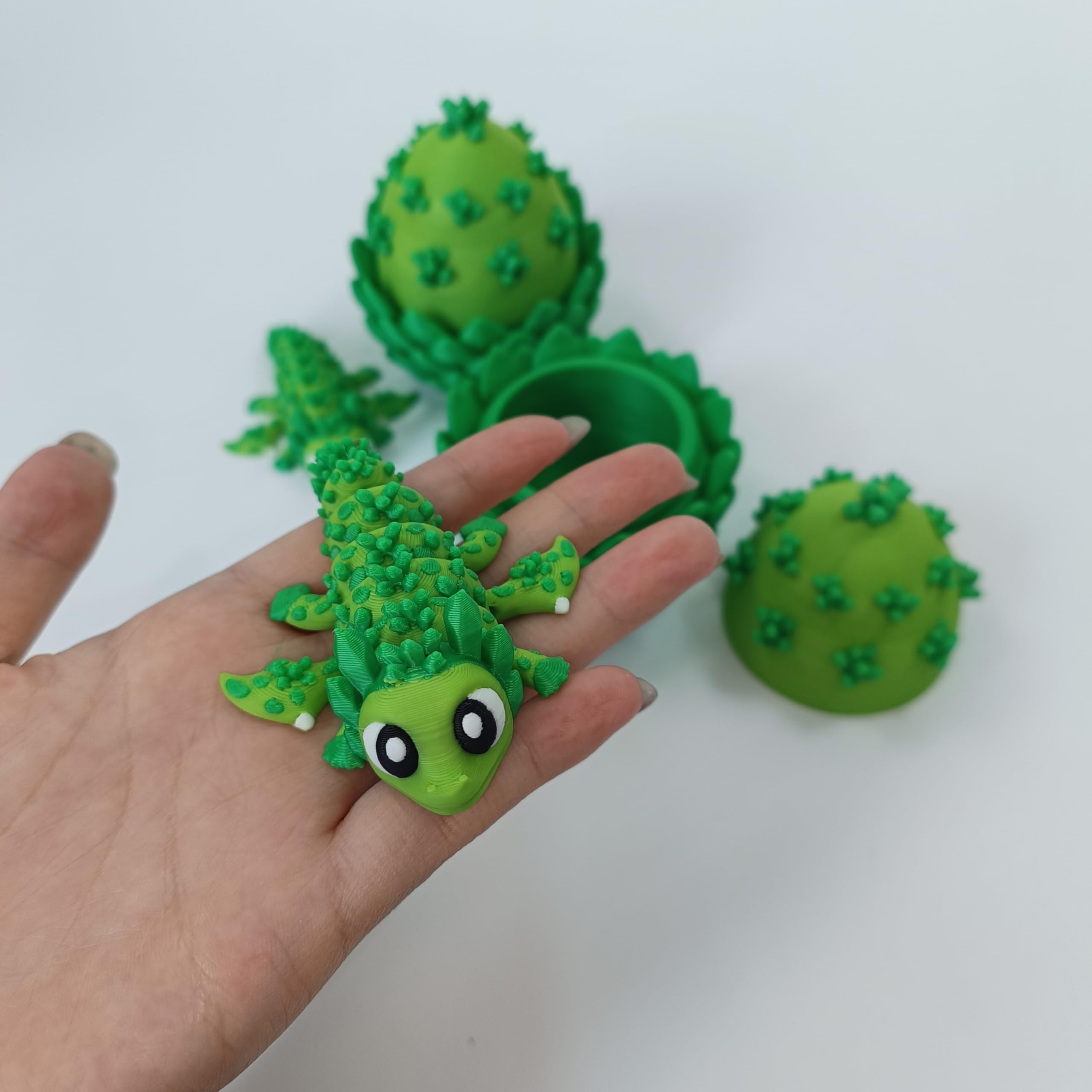 Enchanted 3D Egg with Miniature Inside - Handcrafted Printed Collectible | Fantasy Decor & Gift (Ice Cream Dragon & Egg (Box))