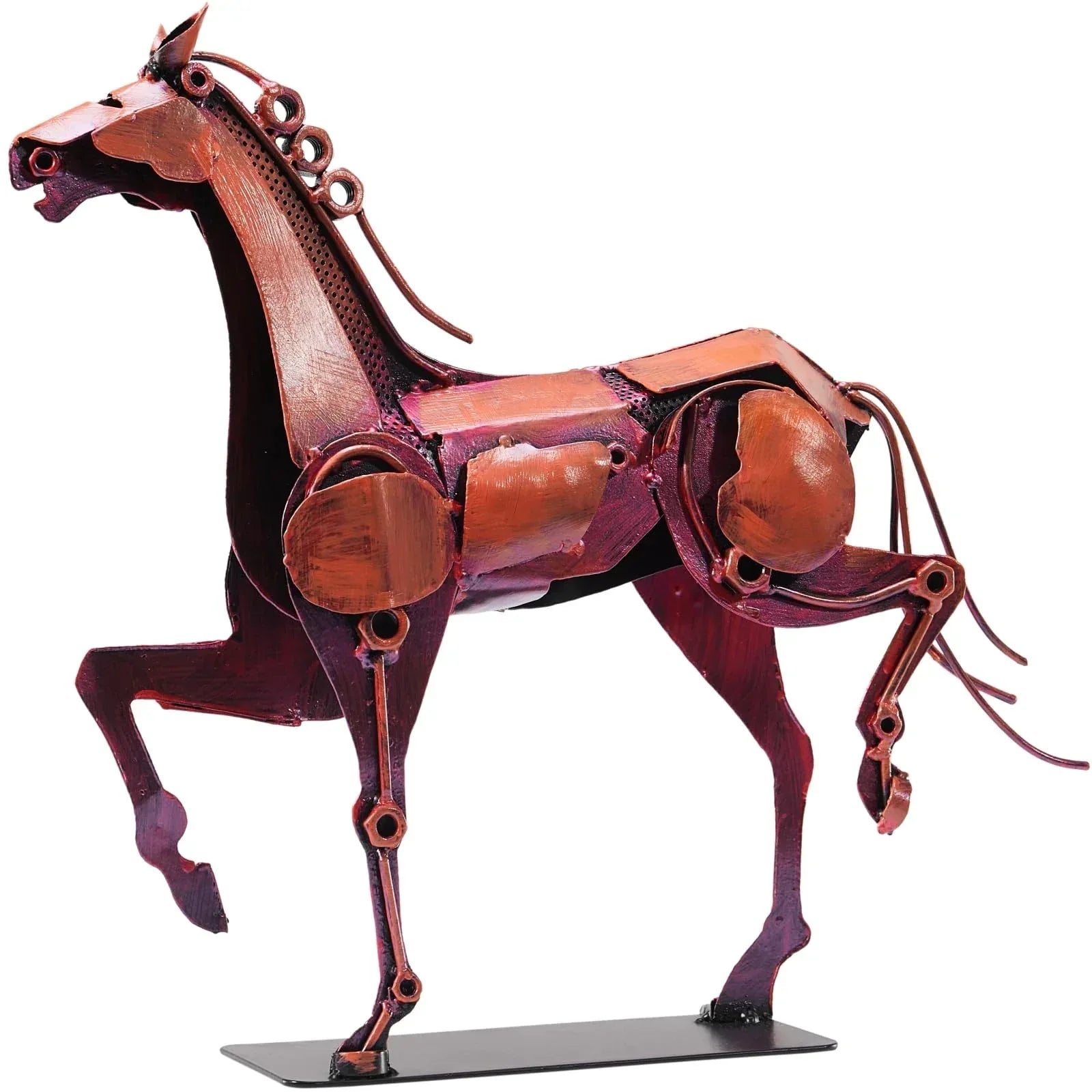 Horse Statue Décor Artwork, 24" H Handmade Metal Pegasus Greek Flying Horse Sculpture, Hand-Painted Animal Figurines for Home Living Room Office (Brown with Wings) - Handmade Lifestyle Shop