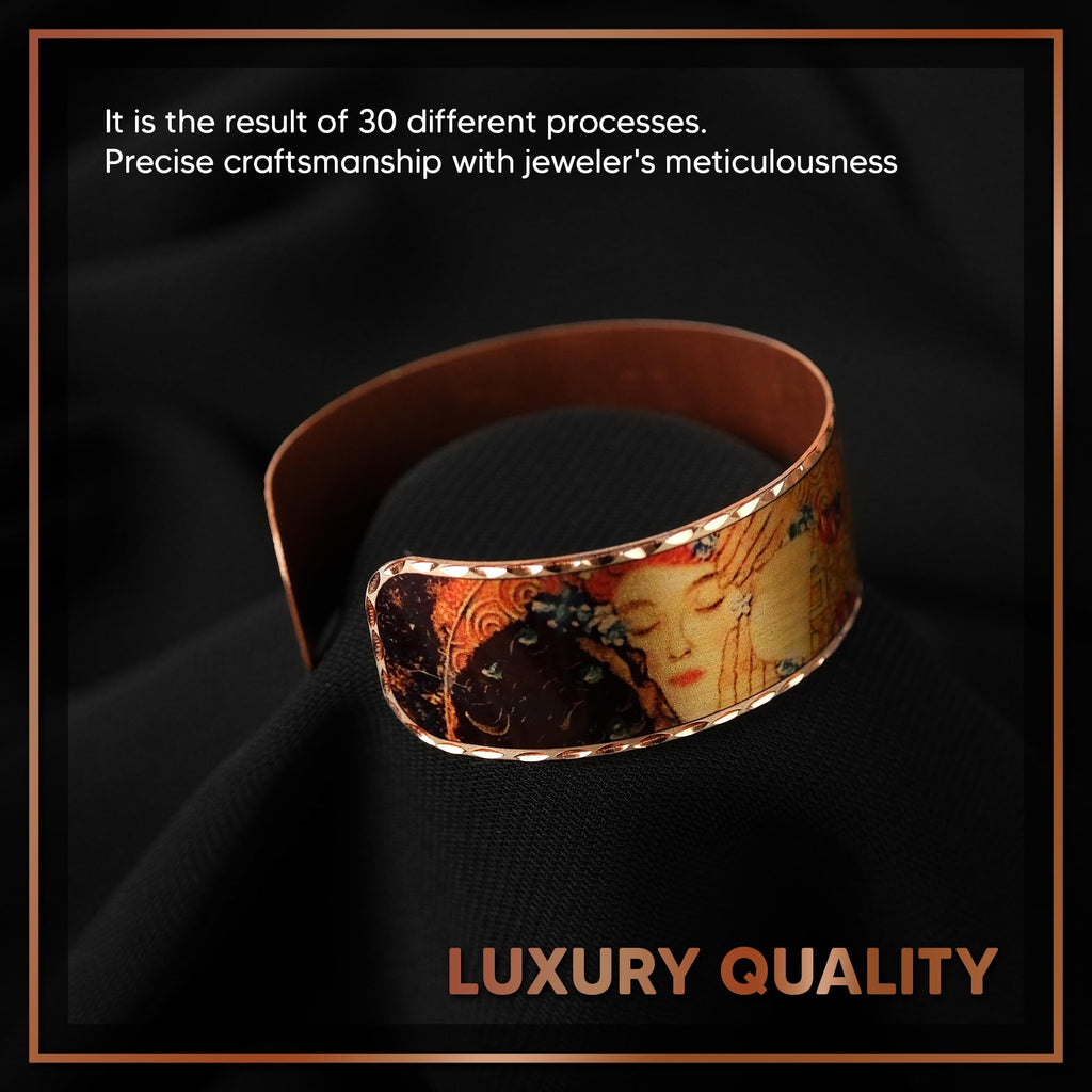 Moreni Copper Bracelet for Women with Wooden Gift Box – Art-Inspired Elegant & Timeless Handmade Jewelry Gift