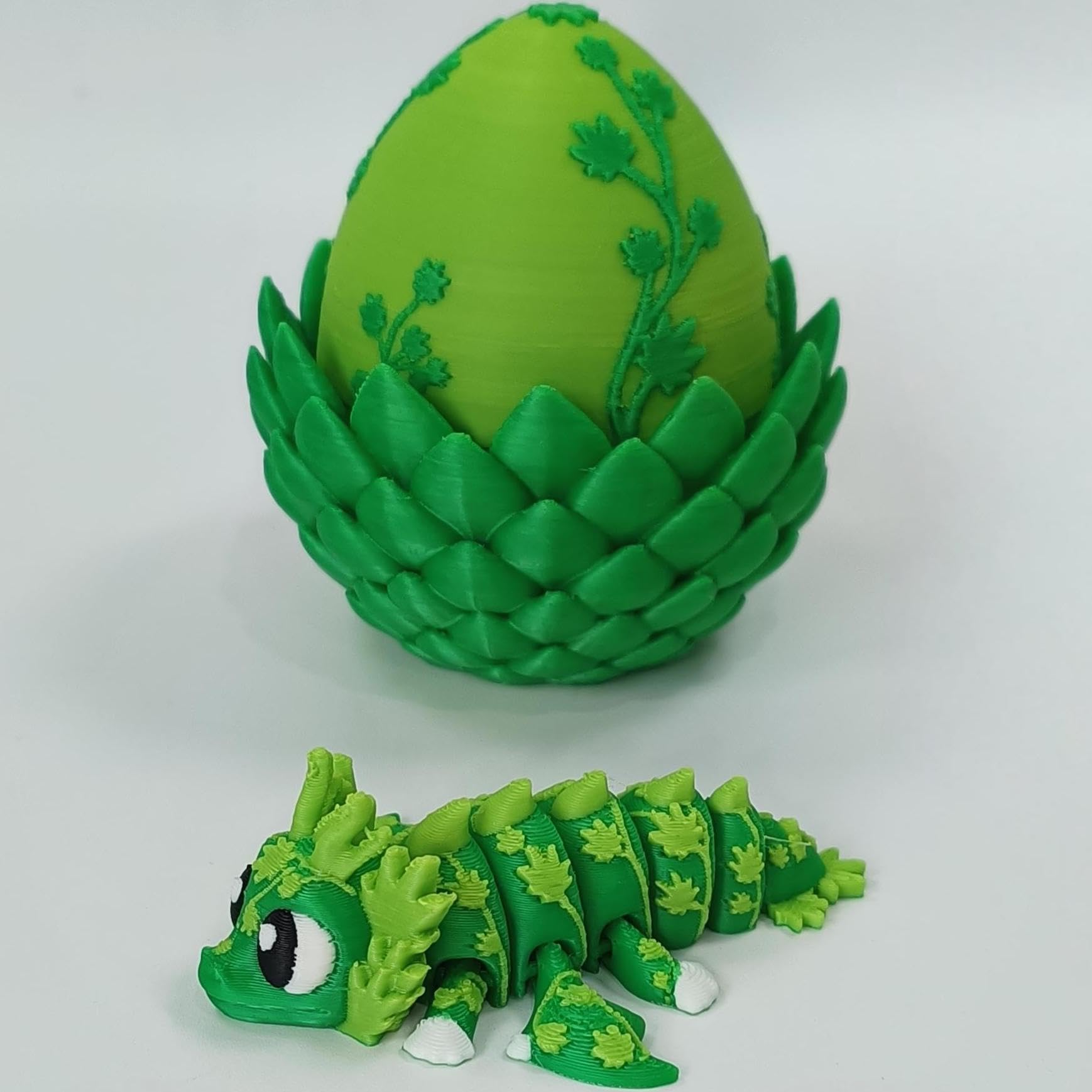 Enchanted 3D Egg with Miniature Inside - Handcrafted Printed Collectible | Fantasy Decor & Gift (Ice Cream Dragon & Egg (Box))