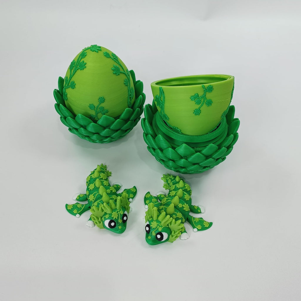 Enchanted 3D Egg with Miniature Inside - Handcrafted Printed Collectible | Fantasy Decor & Gift (Ice Cream Dragon & Egg (Box))