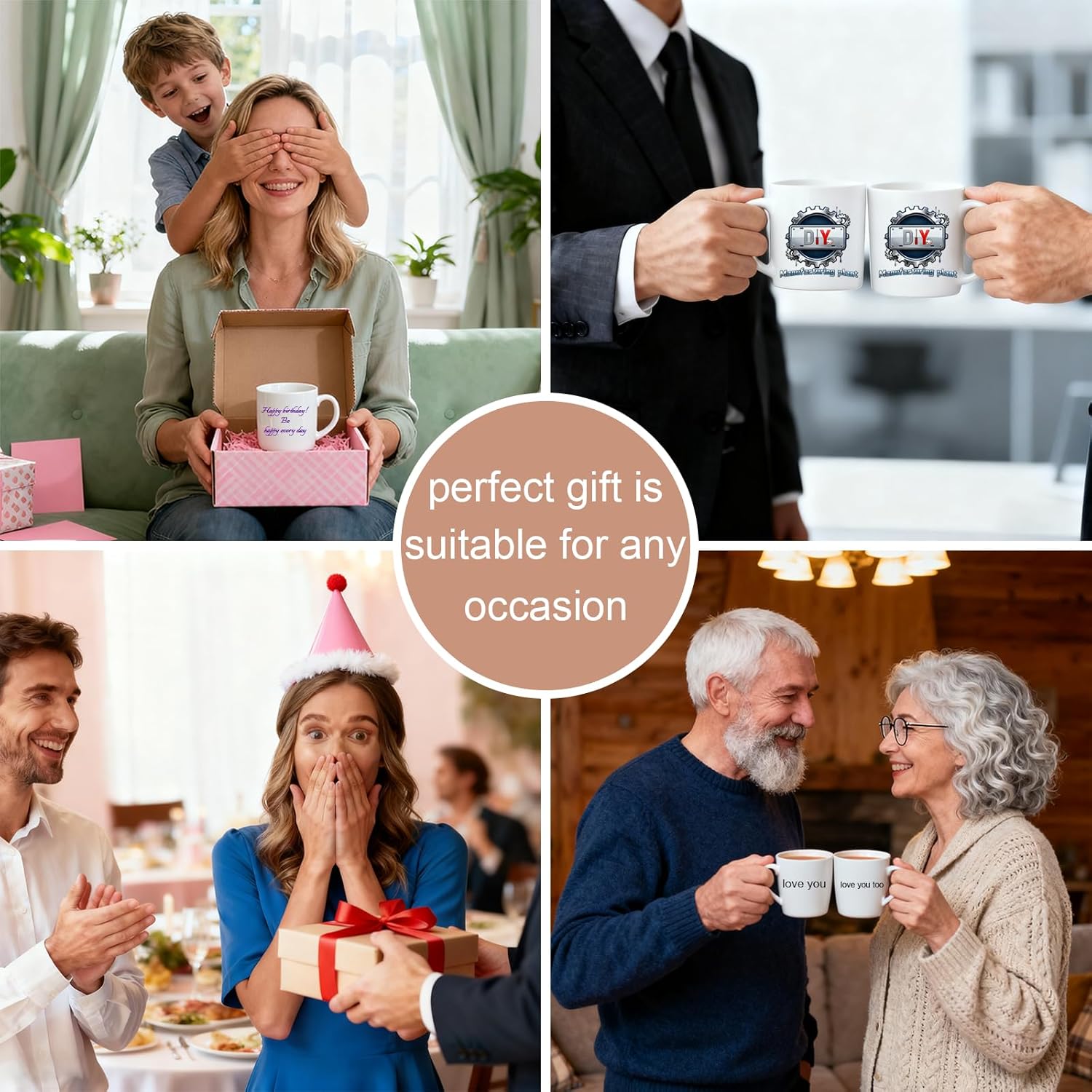 Custom Coffee Mug with Birth Flower & Name - 11oz Large Ceramic Personalized Coffee Cup for Women, Pretty Floral Tea Mugs Gift for Mom Wife Grandma Daughter Sister Coworker Best Friend Birthday