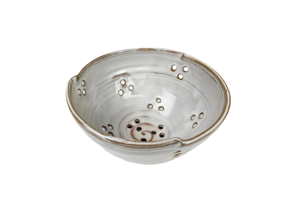 Hand Thrown Pottery Berry Bowl Colander in Shale Handmade in North Carolina - Handmade Lifestyle Shop