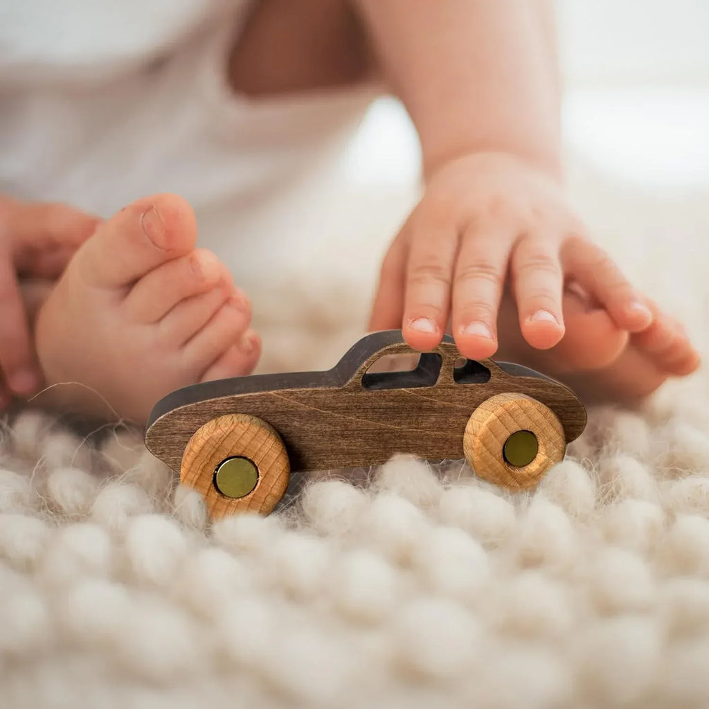 BUSY PUZZLE Wooden Toy Car and Truck Set Montessori Toys for Toddlers Handmade from Natural Wood Gift for Boys and Girls - Handmade Lifestyle Shop