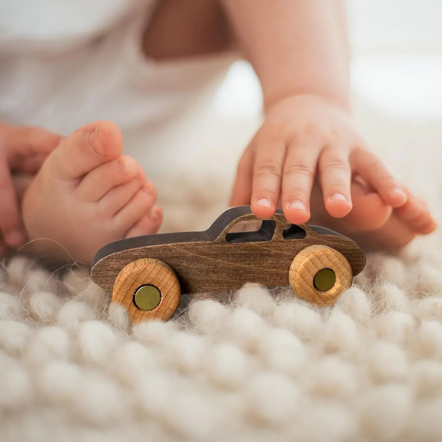 BUSY PUZZLE Wooden Toy Car and Truck Set Montessori Toys for Toddlers Handmade from Natural Wood Gift for Boys and Girls - Handmade Lifestyle Shop