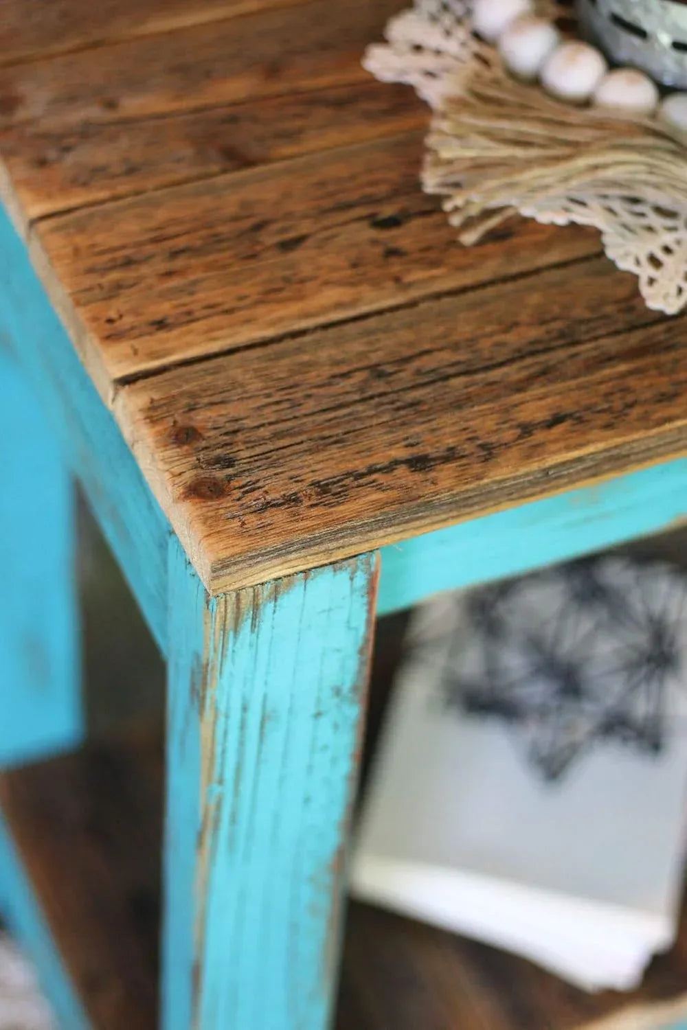 Turquoise Combo End Table - Handmade Lifestyle Shop
