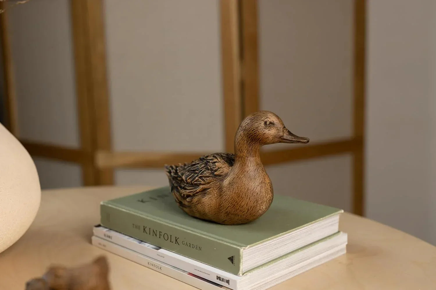 6.10" Decorative Wood Duck Figurine - Handcrafted Bird Art, for Collectors and Rustic Home Decor, Detailed Duck Statuette, NAT Geo Decor Birdduck, Wooden Duck Decor - Handmade Lifestyle Shop