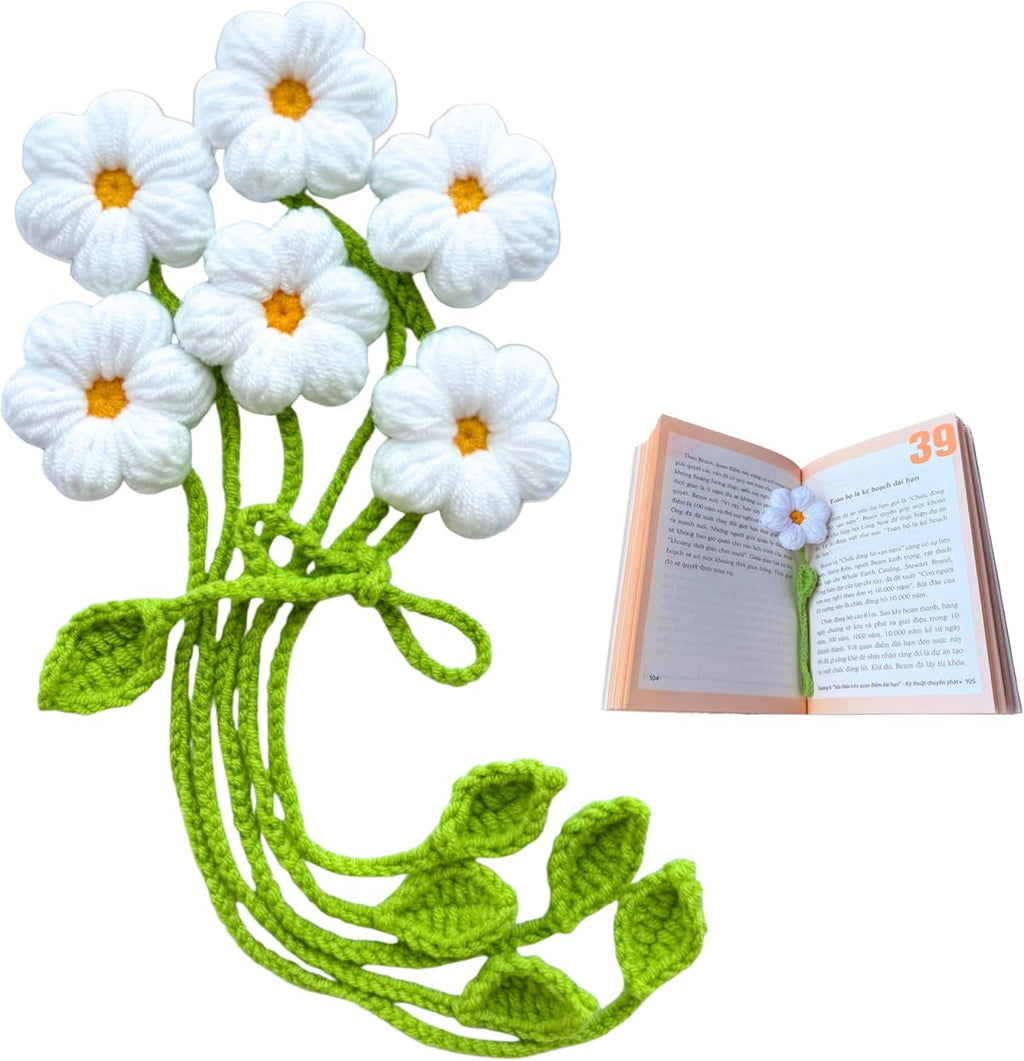 Bookmarks for Women – 6 Pack Handmade Flower Crochet Bookmarks – Book Marks for Reading, Cute Idea for Book Lovers Gifts