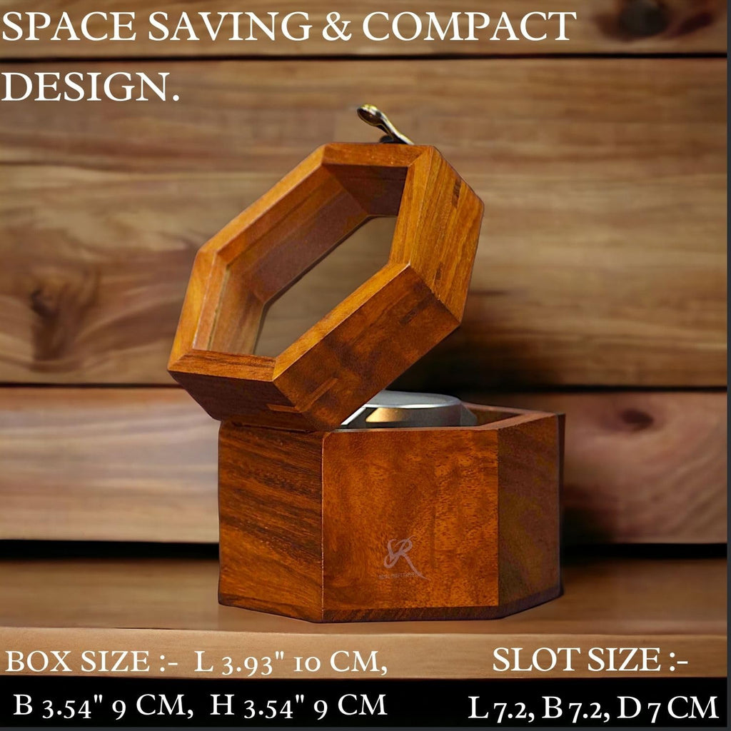 Premium 7-Slot Wooden Timepiece Display Case – Handcrafted Honeycomb Watch Box for Men in Superior Indian Rosewood | Hinged Glass Cover – Father’s Day Gift – Luxury Built to Last