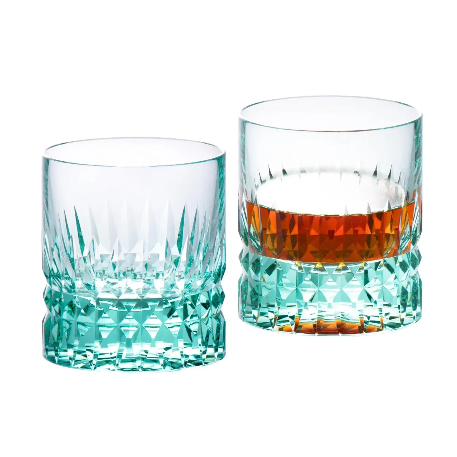 KAMMAK Crystal Whiskey Glasses Set of 2, Handcrafted 7.1oz Old Fashioned Glasses Stemless, Luxury Cocktail Glasses, Hand Blown Scotch Cup for Women, Men Gift for Rocks, Bourbon Barware, Bar - Handmade Lifestyle Shop
