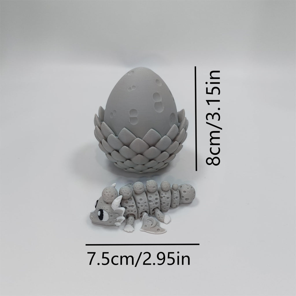 Enchanted 3D Egg with Miniature Inside - Handcrafted Printed Collectible | Fantasy Decor & Gift (Ice Cream Dragon & Egg (Box))