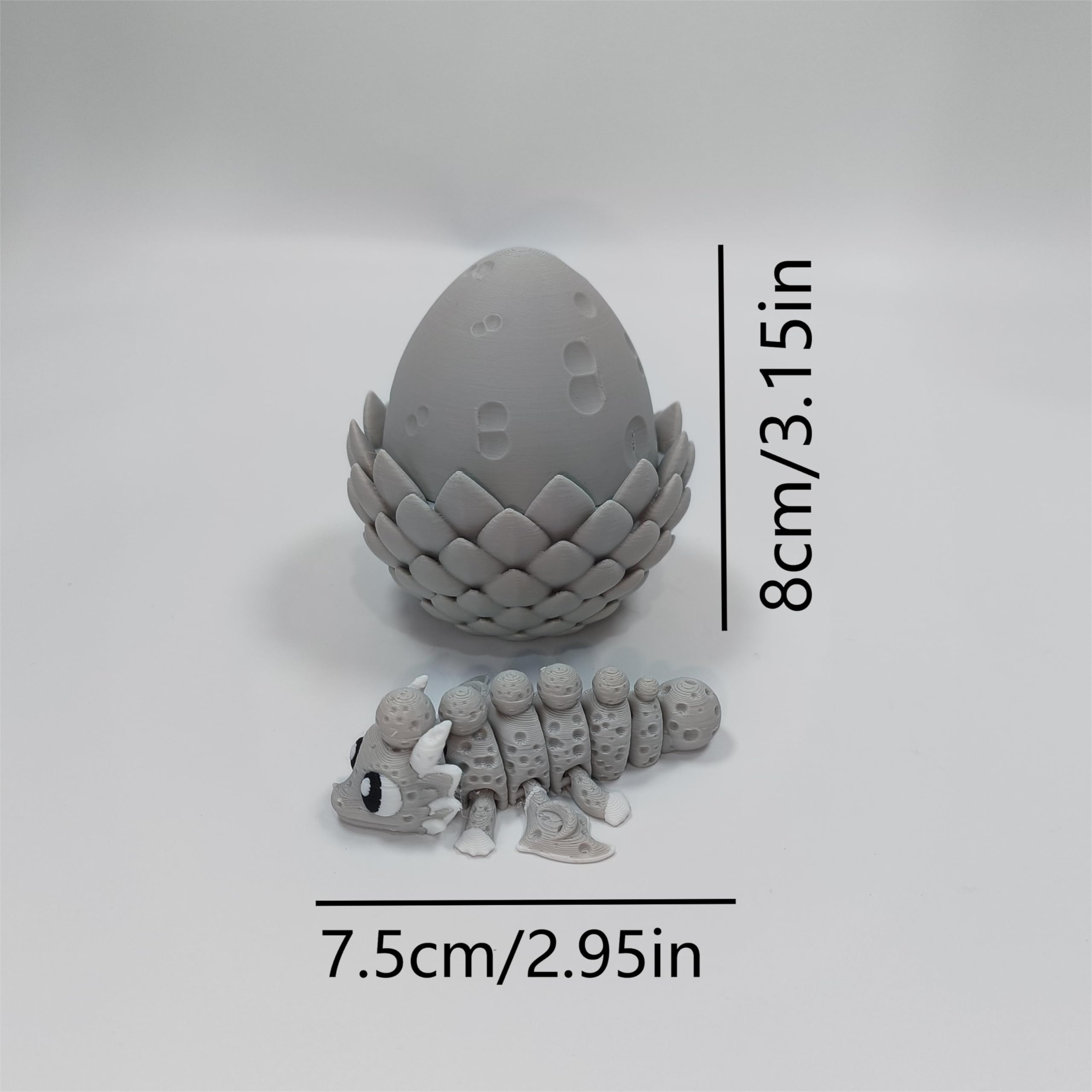 Enchanted 3D Egg with Miniature Inside - Handcrafted Printed Collectible | Fantasy Decor & Gift (Ice Cream Dragon & Egg (Box))