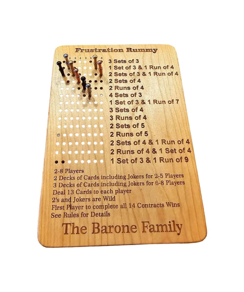 8 Player Frustration Rummy Game Board - Handmade Lifestyle Shop