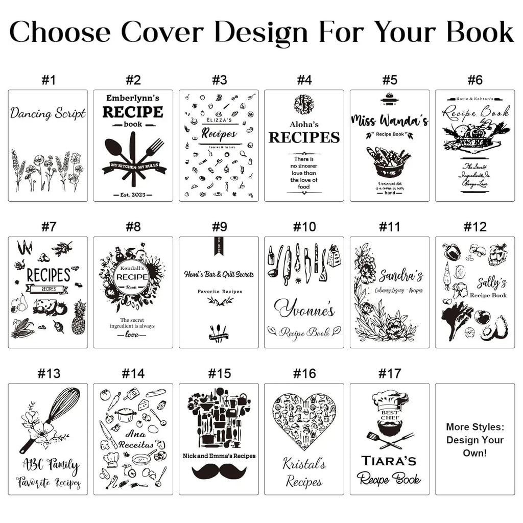 Personalized Recipe Book, Handmade Blank Notebook to Write in Your Own Recipes, 17 Custom Cover Designs, Handcrafted Gift for Mom, Dad, Husband, Wife, Grandma, Sister, Christmas, Birthday - Handmade Lifestyle Shop