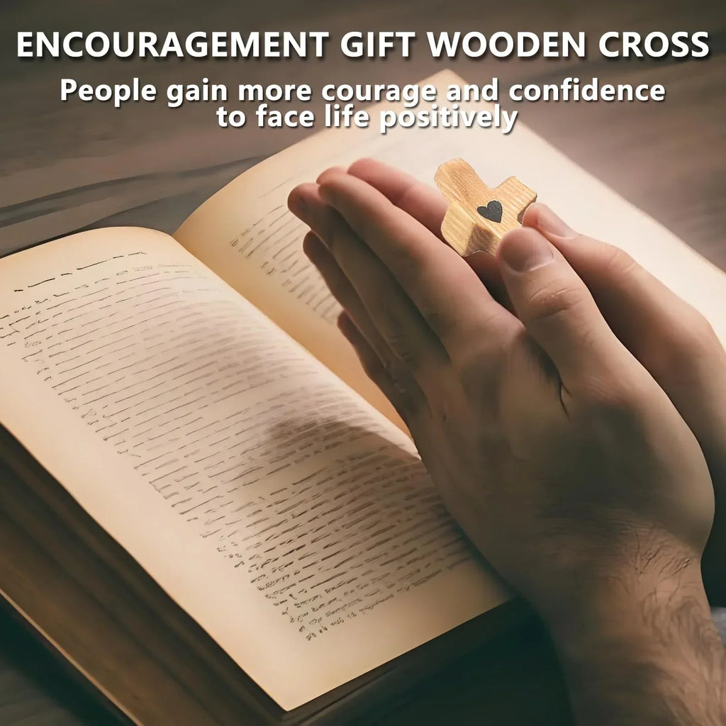 3-Pack Wooden Cross Fidget, Handmade Pocket Wood Crosses, Cross My Heart | Encouragement Gift, Relieve Anxiety for Yourself, Inspirational Easter Gift for Christian Faith, Prayer, Valentines Day Gifts - Handmade Lifestyle Shop