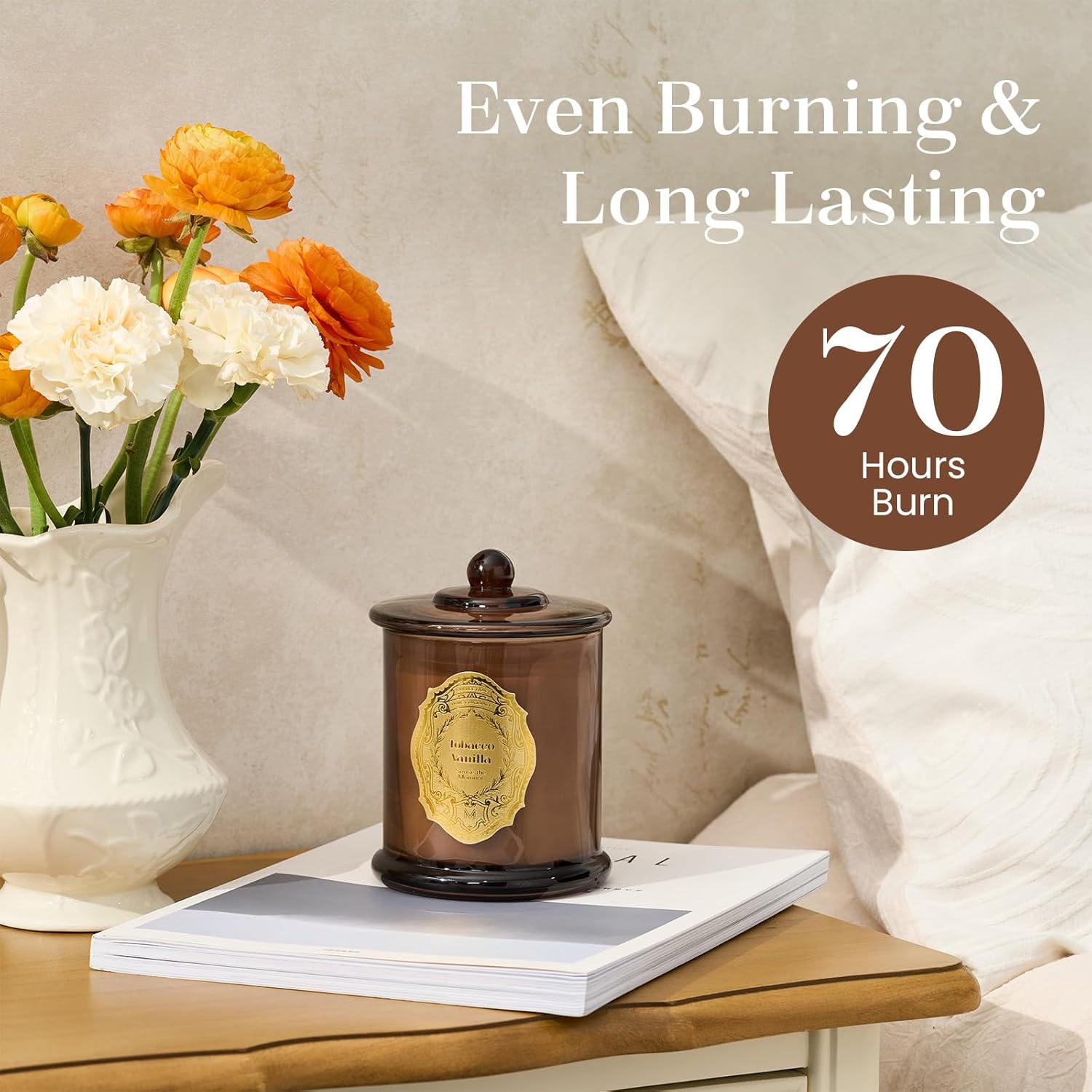 M&SENSE Sage Eucalyptus Candles for Home Scented, 2 Wick 12.7oz Soy Wax Candles Non Toxic,70 Hours Long Burning,Christmas Candles Gift for Stress Relief, Meditation, Yoga