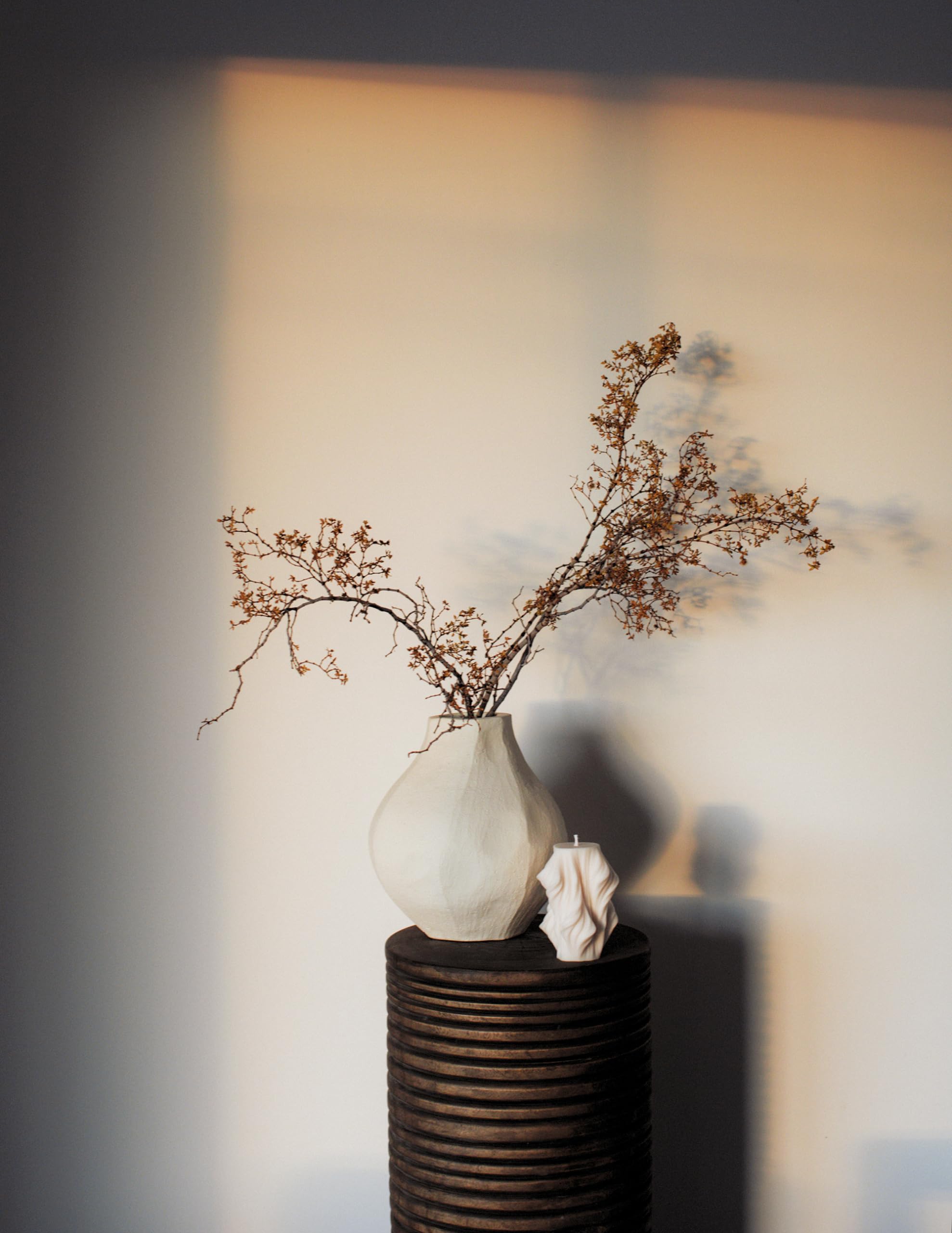 LAWA Cascading Wave Candle - Large Beautiful Handmade Pillar Scented Soy Wax Elegant Bubble Aesthetic Candle Housewarming Gift Home Room Shelf Decor Idea Olive Beige (Large)