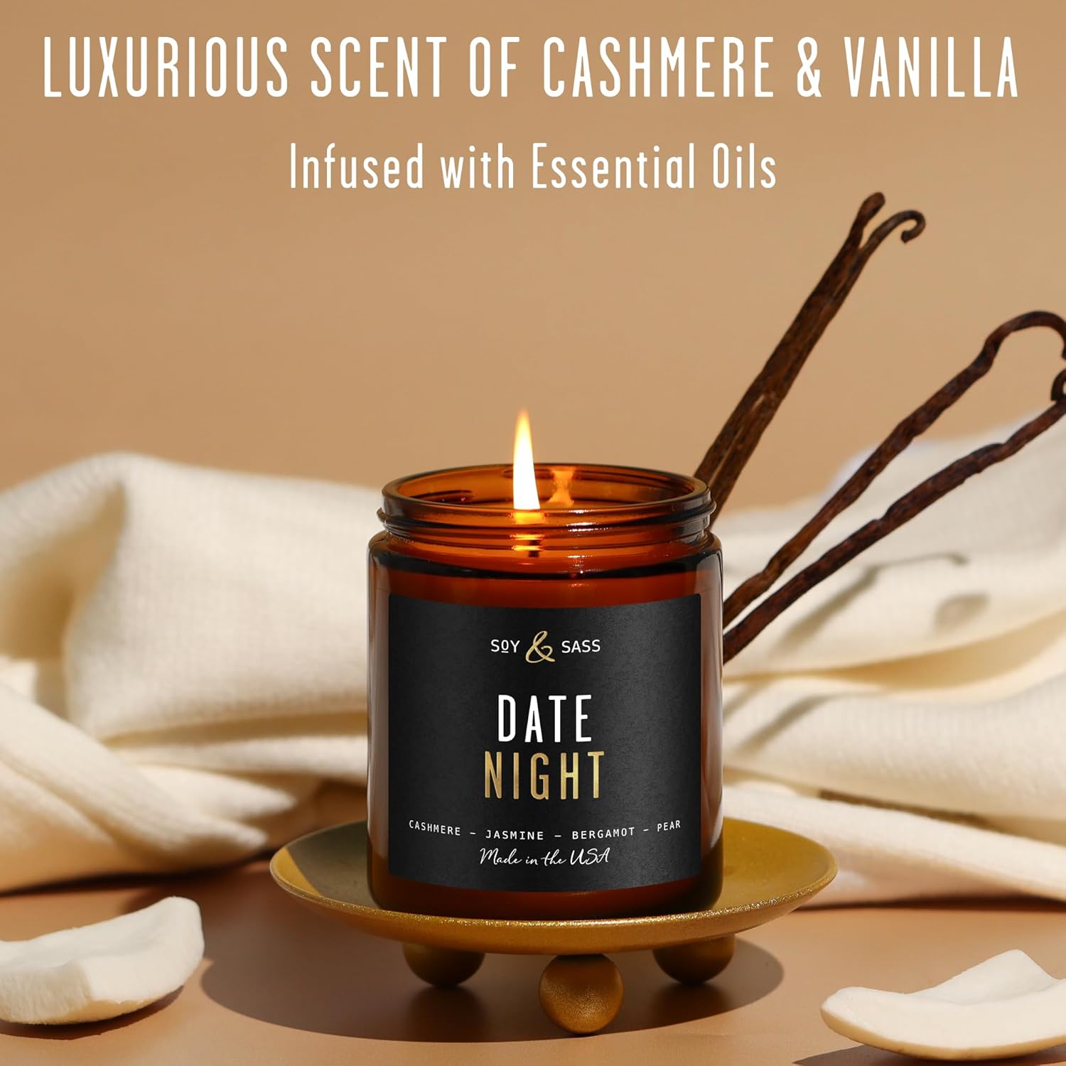 Smoked Vanilla Whiskey Candle - Scented Black Candles for Men or Women - Bourbon, Tobacco & Caramel Soy Wax Mens Candle - Infused w/Essential Oils | Long 50Hr Burn,9oz I Non Toxic I Made in USA