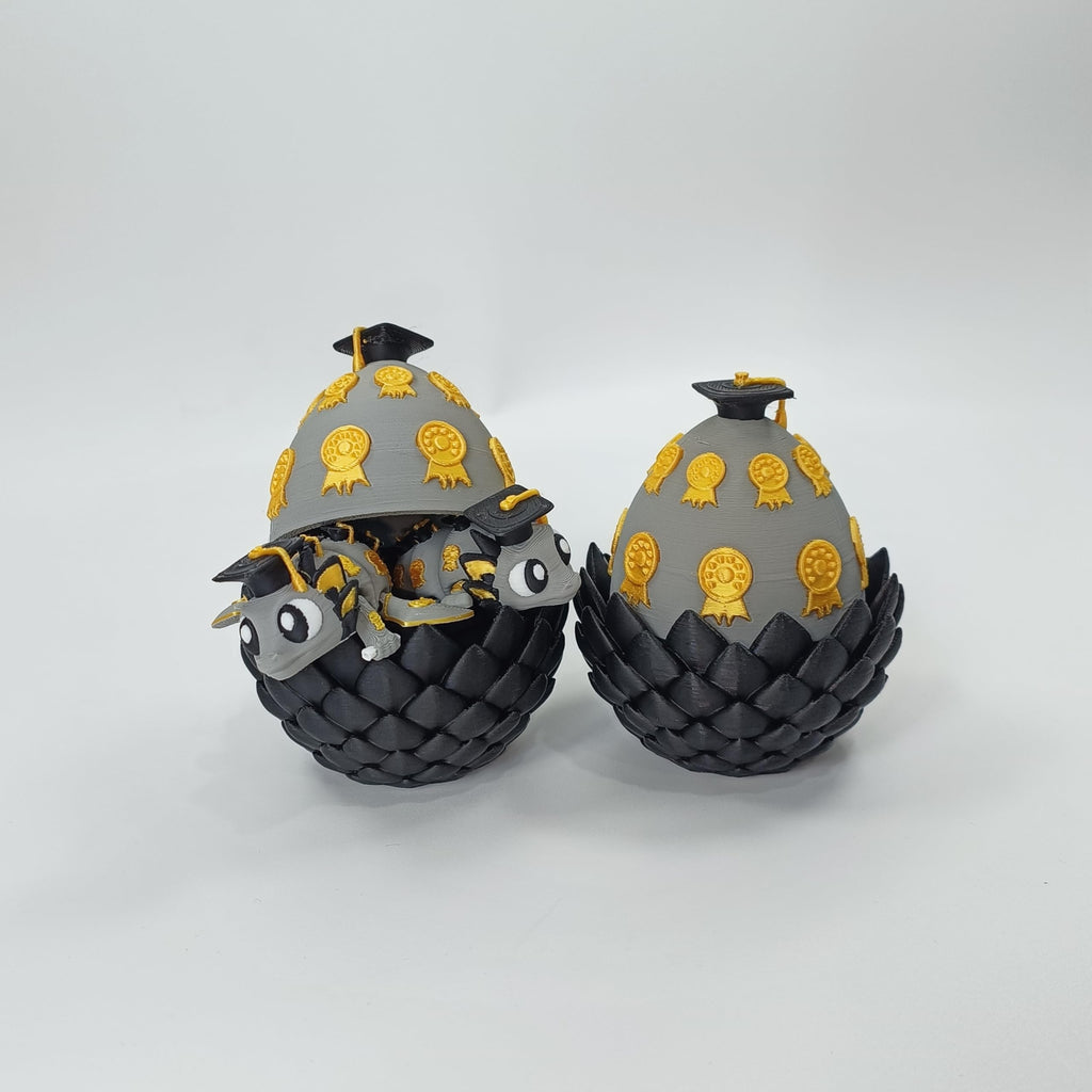 Enchanted 3D Egg with Miniature Inside - Handcrafted Printed Collectible | Fantasy Decor & Gift (Ice Cream Dragon & Egg (Box))