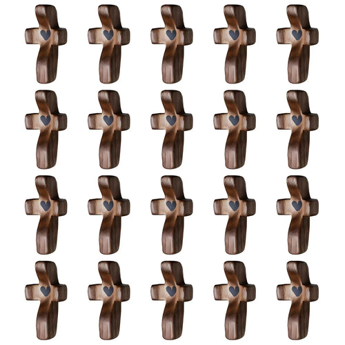 3-Pack Wooden Cross Fidget, Handmade Pocket Wood Crosses, Cross My Heart | Encouragement Gift, Relieve Anxiety for Yourself, Inspirational Easter Gift for Christian Faith, Prayer, Valentines Day Gifts - Handmade Lifestyle Shop