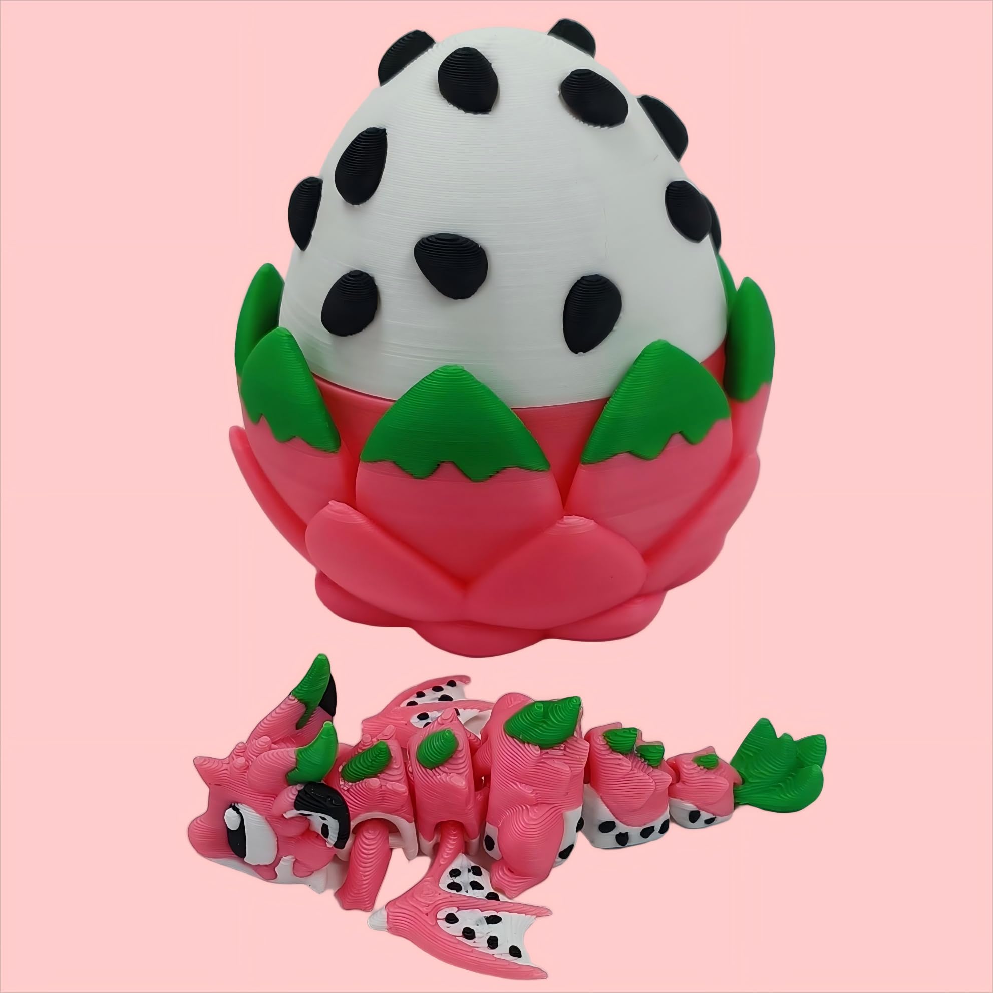 Enchanted 3D Egg with Miniature Inside - Handcrafted Printed Collectible | Fantasy Decor & Gift (Ice Cream Dragon & Egg (Box))