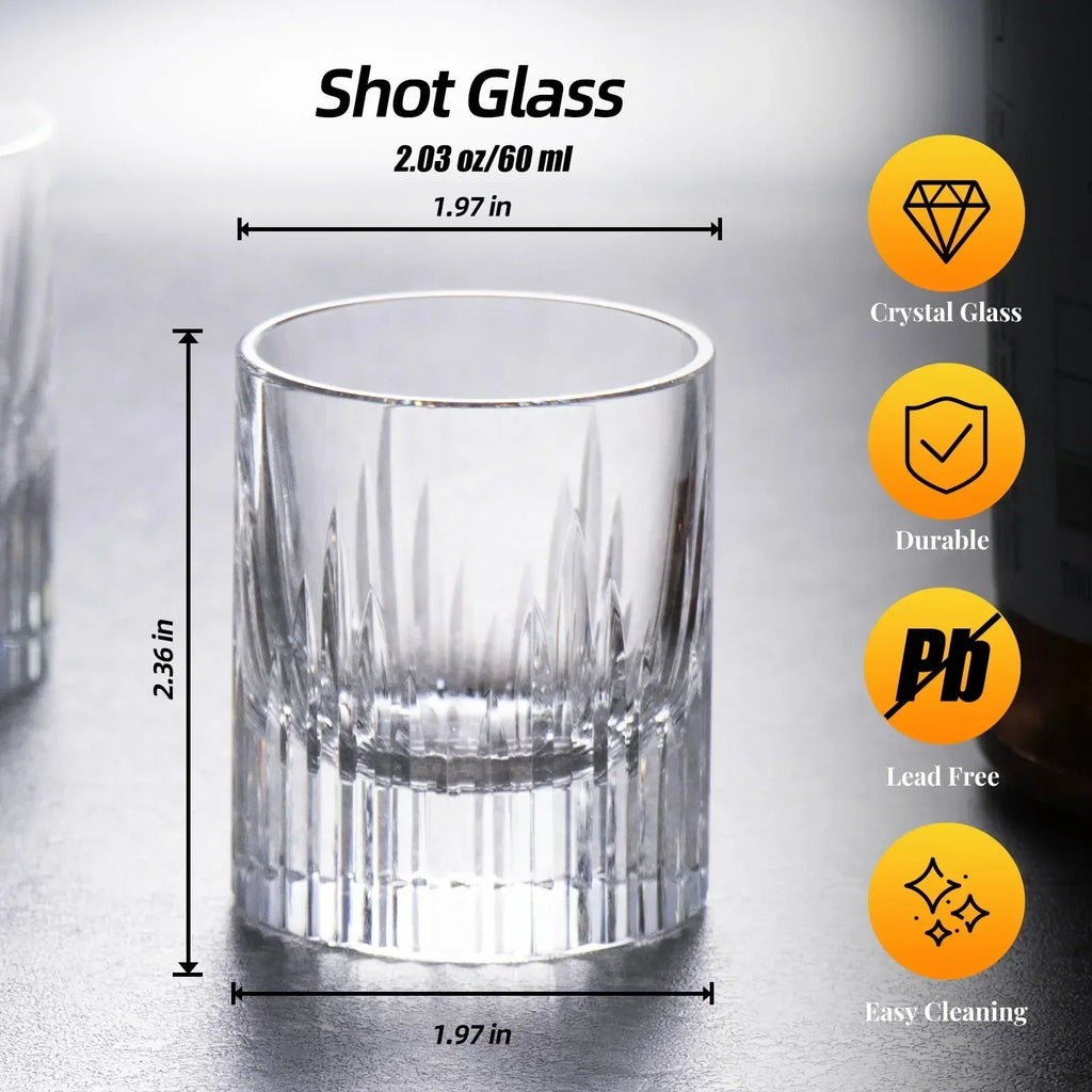 KAMMAK Crystal Whiskey Glasses Set of 2, Handcrafted 7.1oz Old Fashioned Glasses Stemless, Luxury Cocktail Glasses, Hand Blown Scotch Cup for Women, Men Gift for Rocks, Bourbon Barware, Bar - Handmade Lifestyle Shop