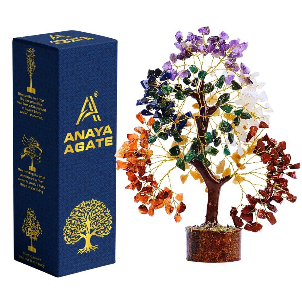 7 Chakra Healing Crystal Tree Kit, Bracelet, Pendant, Necklaces, Handmade Gemstone Money Bonsai Tree of Life Feng Shui Decor for Home Office, Positive Energy, Reiki Healing, for Women - Handmade Lifestyle Shop